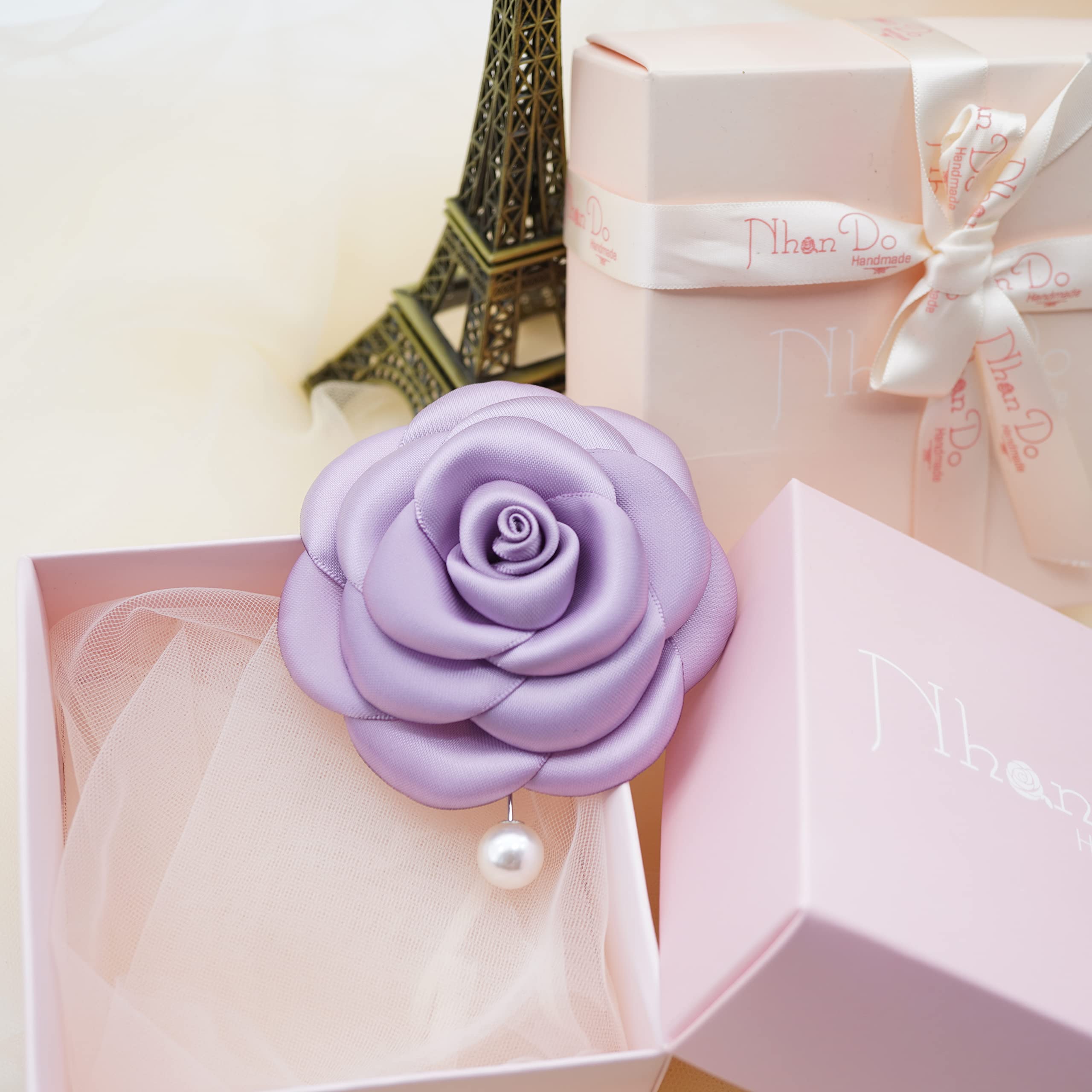 Silk Rose Flower Pin Brooch By NhanDo Handmade – COLOURFUL Floral Brooch Pin, Handmade Gift Ideas, Gift for her, Gift For Mom, Bridesmaid gift, valentines day gifts