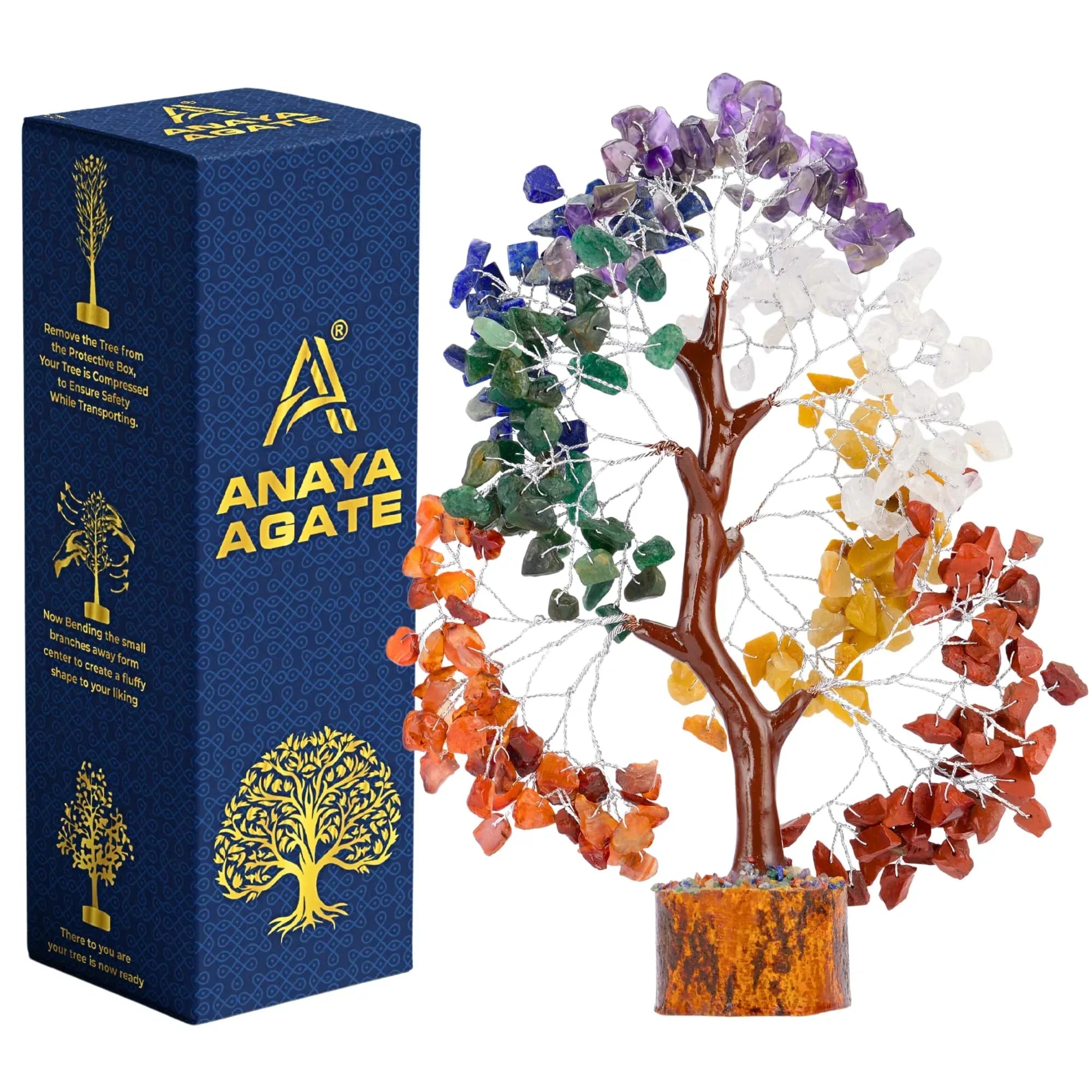 7 Chakra Healing Crystal Tree Kit, Bracelet, Pendant, Necklaces, Handmade Gemstone Money Bonsai Tree of Life Feng Shui Decor for Home Office, Positive Energy, Reiki Healing, for Women - Handmade Lifestyle Shop