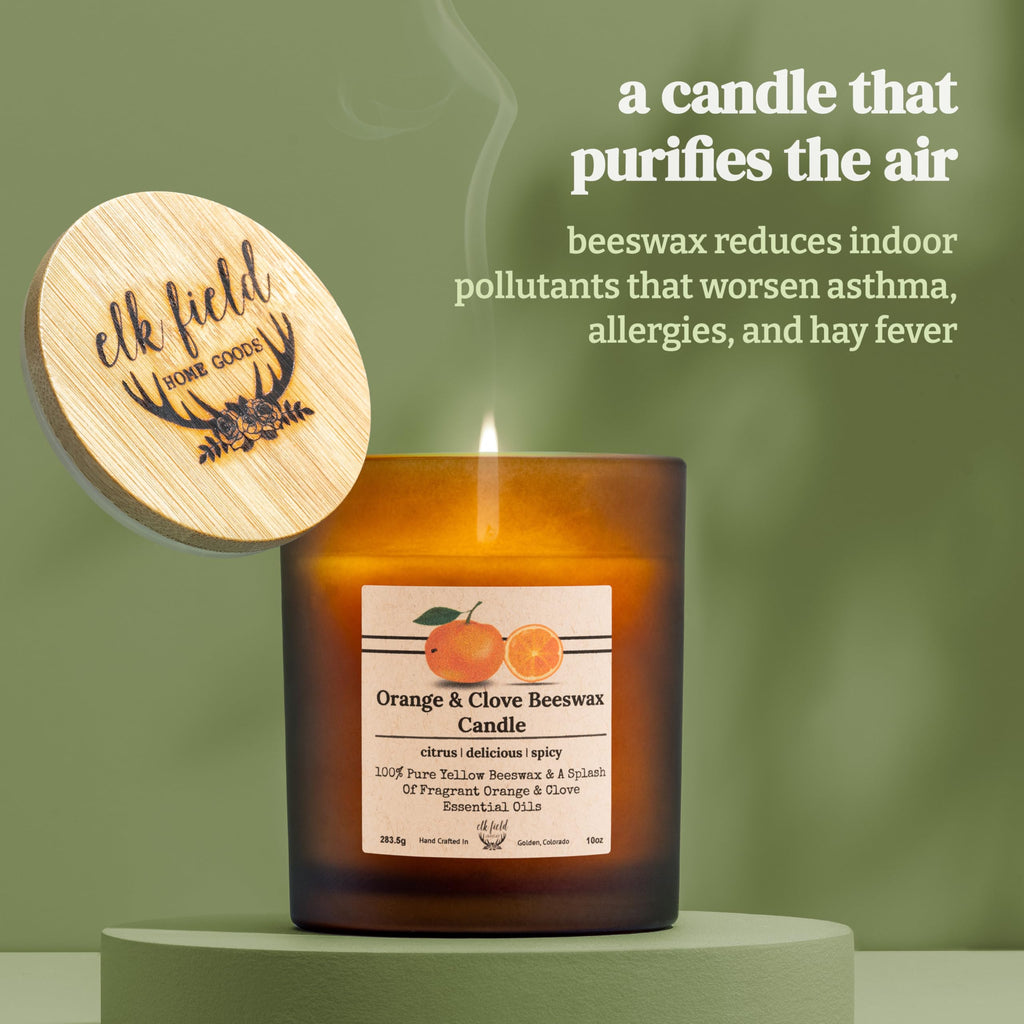 Berries Organic Beeswax Candle | 2 Ingredients | 100% Pure Beeswax Candles, Non Toxic, Natural, Organic Candles, Beeswax Candles Scented, Non Toxic Candles, 80 Hour, 10oz