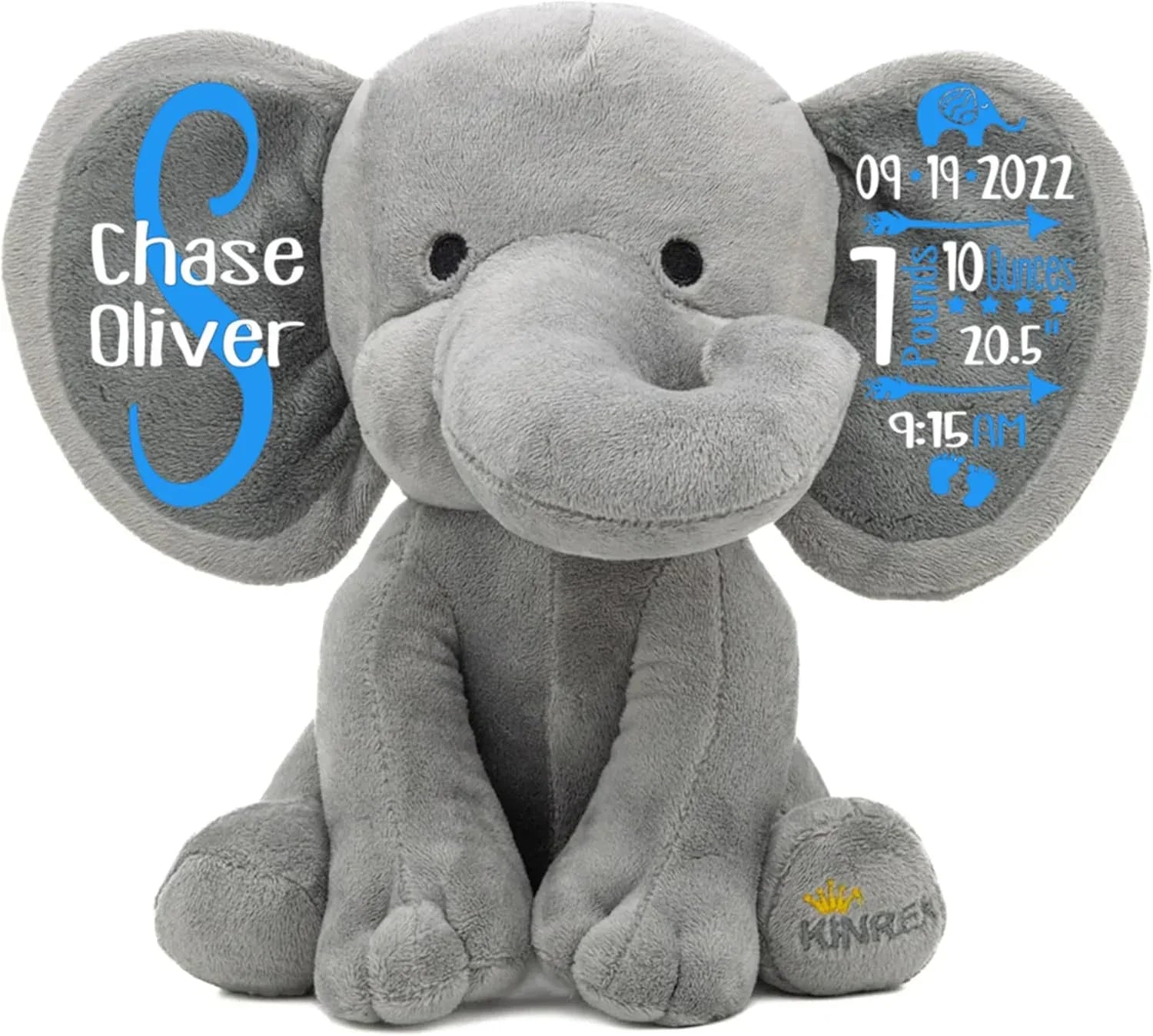 Personalized Elephant Stuffed Animal - Custom Birth Stats Announcement Stuff Elephants Animals for Babies, Baby Shower, Boy, Girl, Newborn, Customized Keepsake Plush Bear Gifts, Pink 9 Inches - Handmade Lifestyle Shop