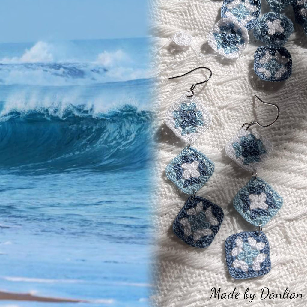 Crochet Flower Handmade Crochet Earring Drop Dangle Earring For Women Girls