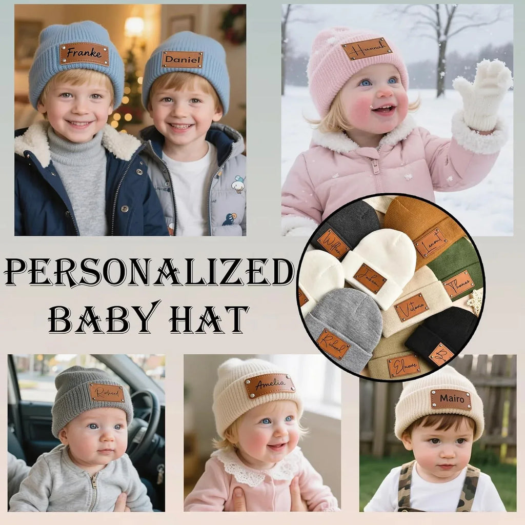 Custom Baby Beanie Hats for Kids,Personalized Toddler Beanies Winter Hat with Name for Baby Boys Girls,Snow Play Knit Warm Beanies Kids,Birthday, Christmas,Newborn - Handmade Lifestyle Shop