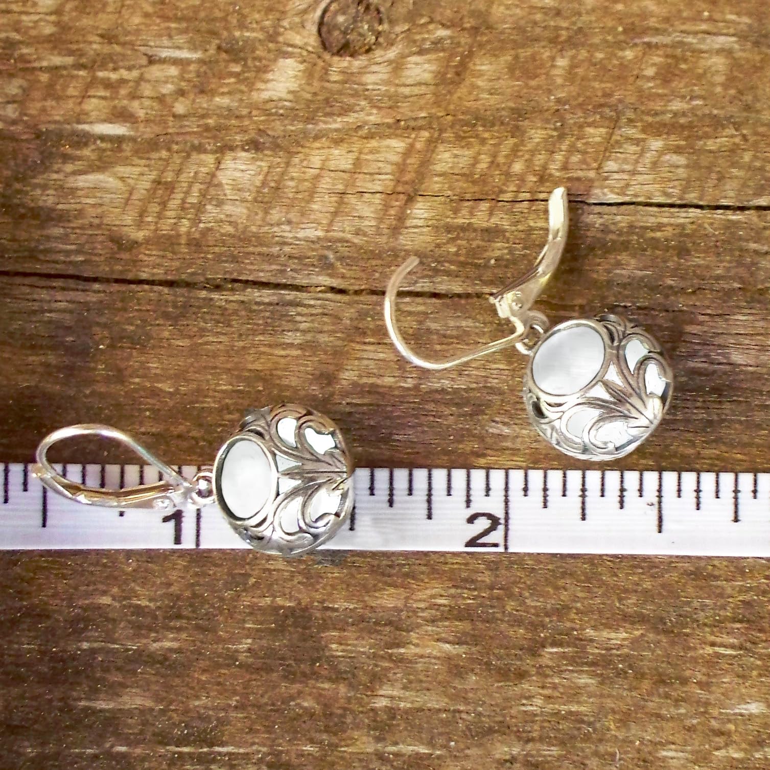 Bottled Up Designs Handmade Vintage Lace Leverback Earrings, Sterling Silver, Eco Friendly, Made in USA, Birthday Gifts, Mothers Day, Women, Anniversary
