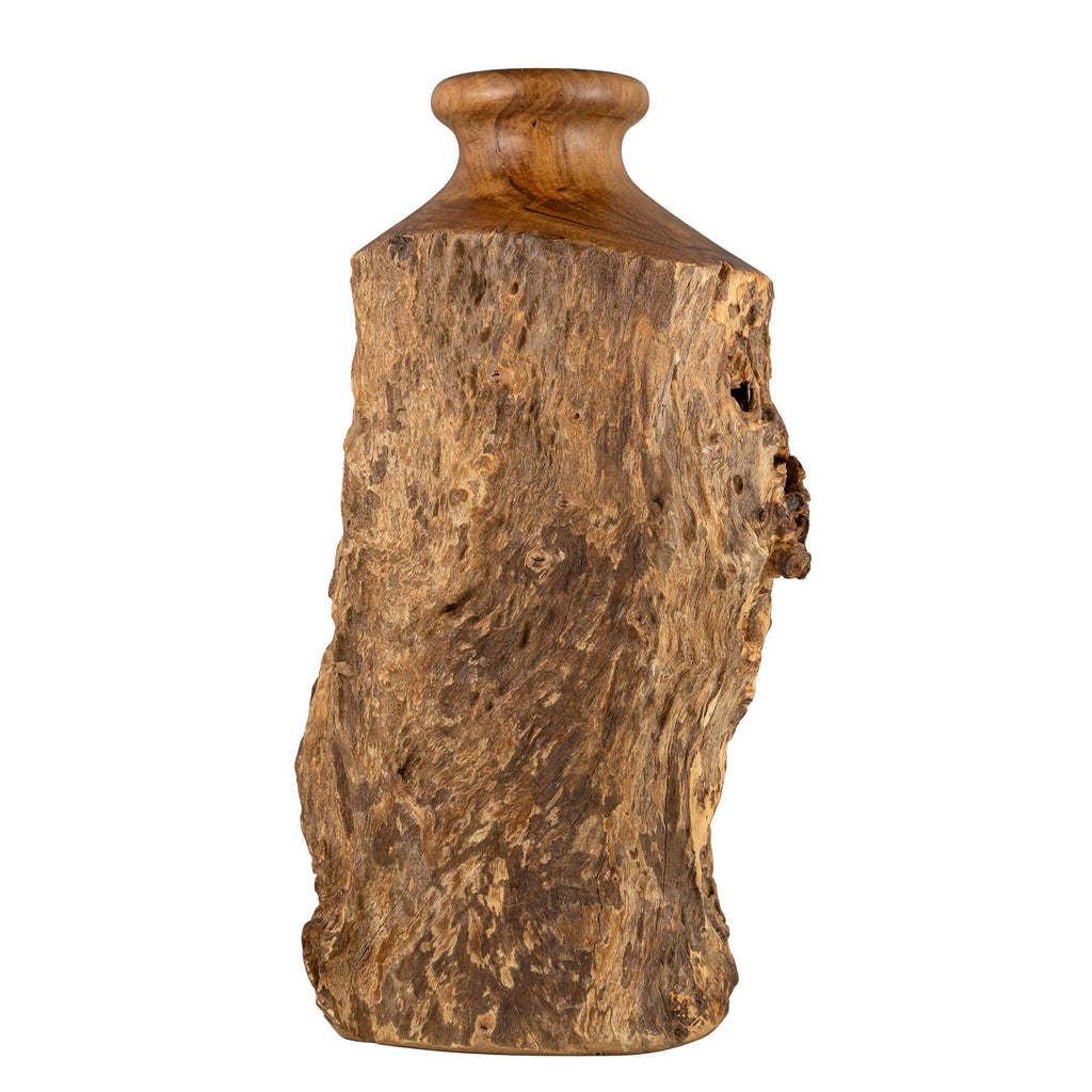 Vitex Pubescens Vahl Handcrafted Natural Wooden Vase; H(11.8”) x D(5"-6.5"); Unique Wooden Vase - Handmade Lifestyle Shop