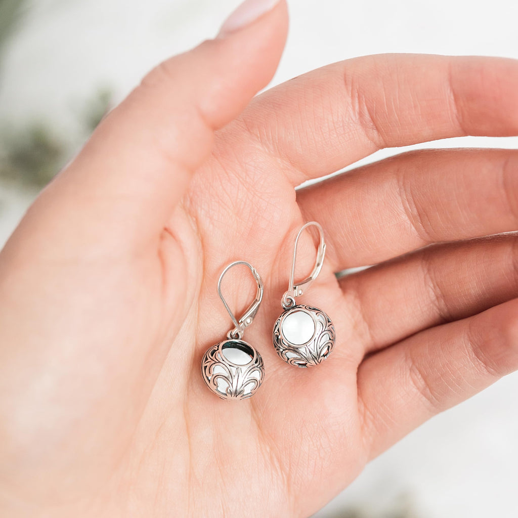 Bottled Up Designs Handmade Vintage Lace Leverback Earrings, Sterling Silver, Eco Friendly, Made in USA, Birthday Gifts, Mothers Day, Women, Anniversary