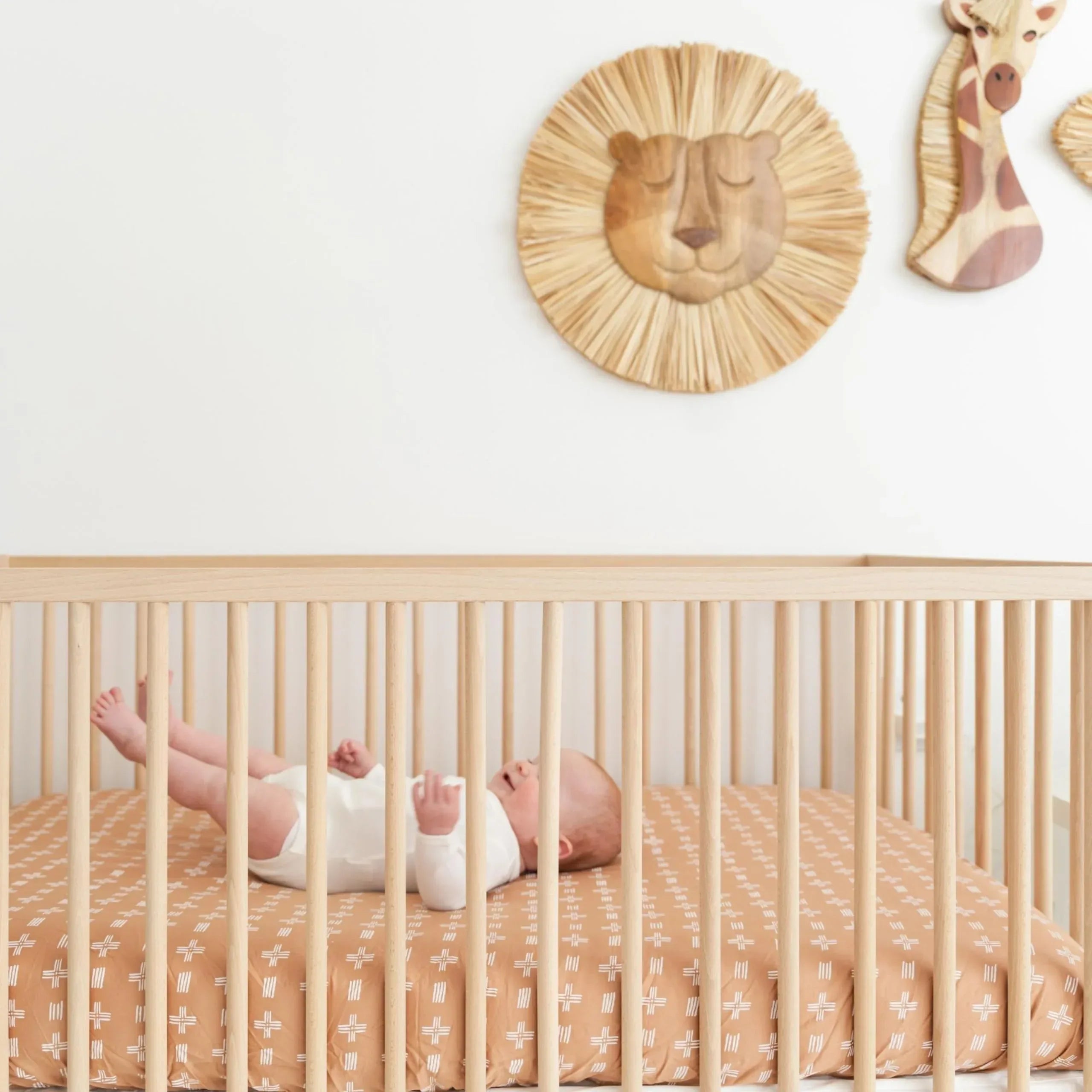 Crane Baby Wooden Safari Wall Decor, Wood Animal Nursery Wall Art, Boho Gender-Neutral Safari Room Decor Elephant 21L X 21W Brown - Handmade Lifestyle Shop