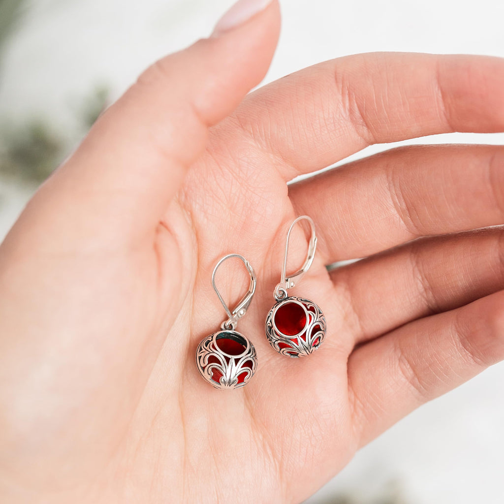 Bottled Up Designs Handmade Vintage Lace Leverback Earrings, Sterling Silver, Eco Friendly, Made in USA, Birthday Gifts, Mothers Day, Women, Anniversary