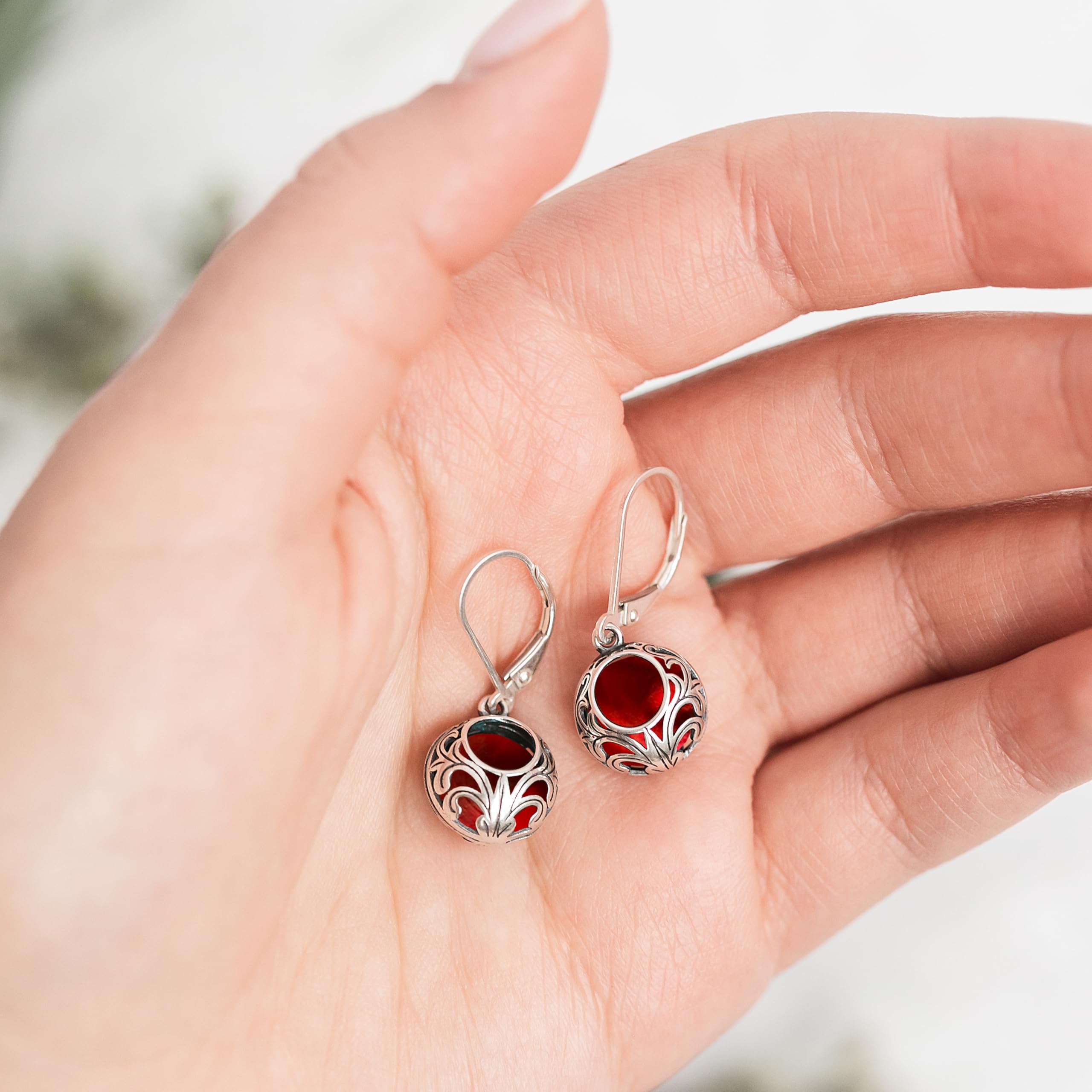 Bottled Up Designs Handmade Vintage Lace Leverback Earrings, Sterling Silver, Eco Friendly, Made in USA, Birthday Gifts, Mothers Day, Women, Anniversary