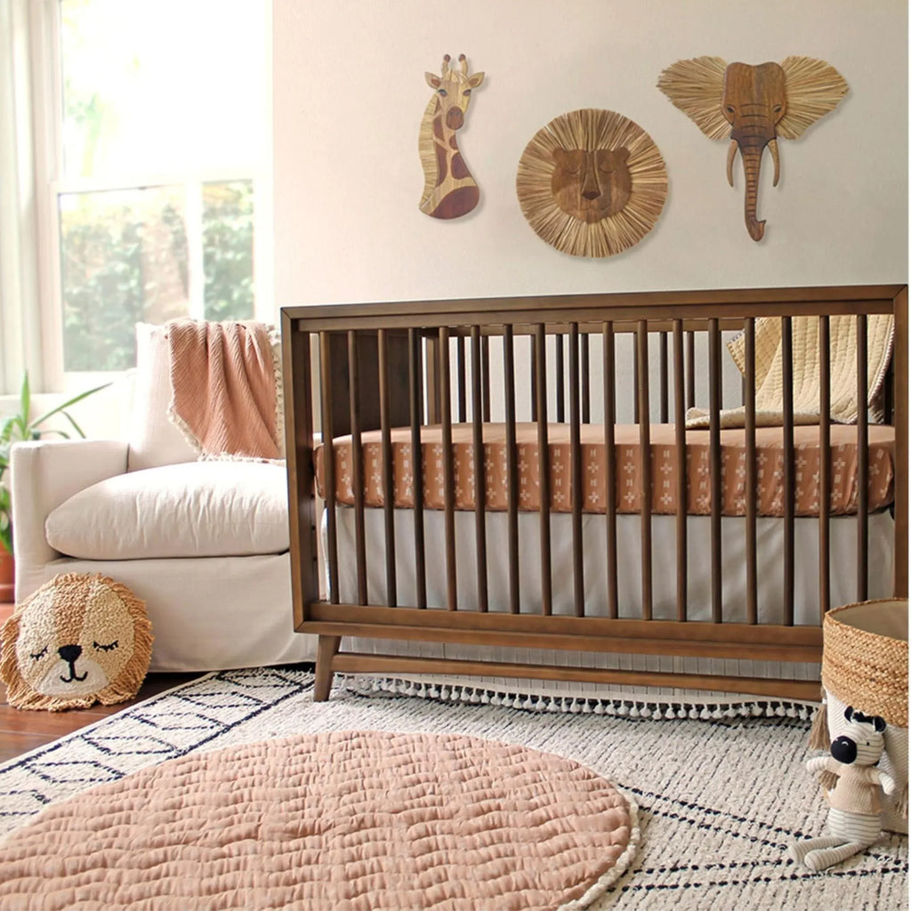 Crane Baby Wooden Safari Wall Decor, Wood Animal Nursery Wall Art, Boho Gender-Neutral Safari Room Decor Elephant 21L X 21W Brown - Handmade Lifestyle Shop