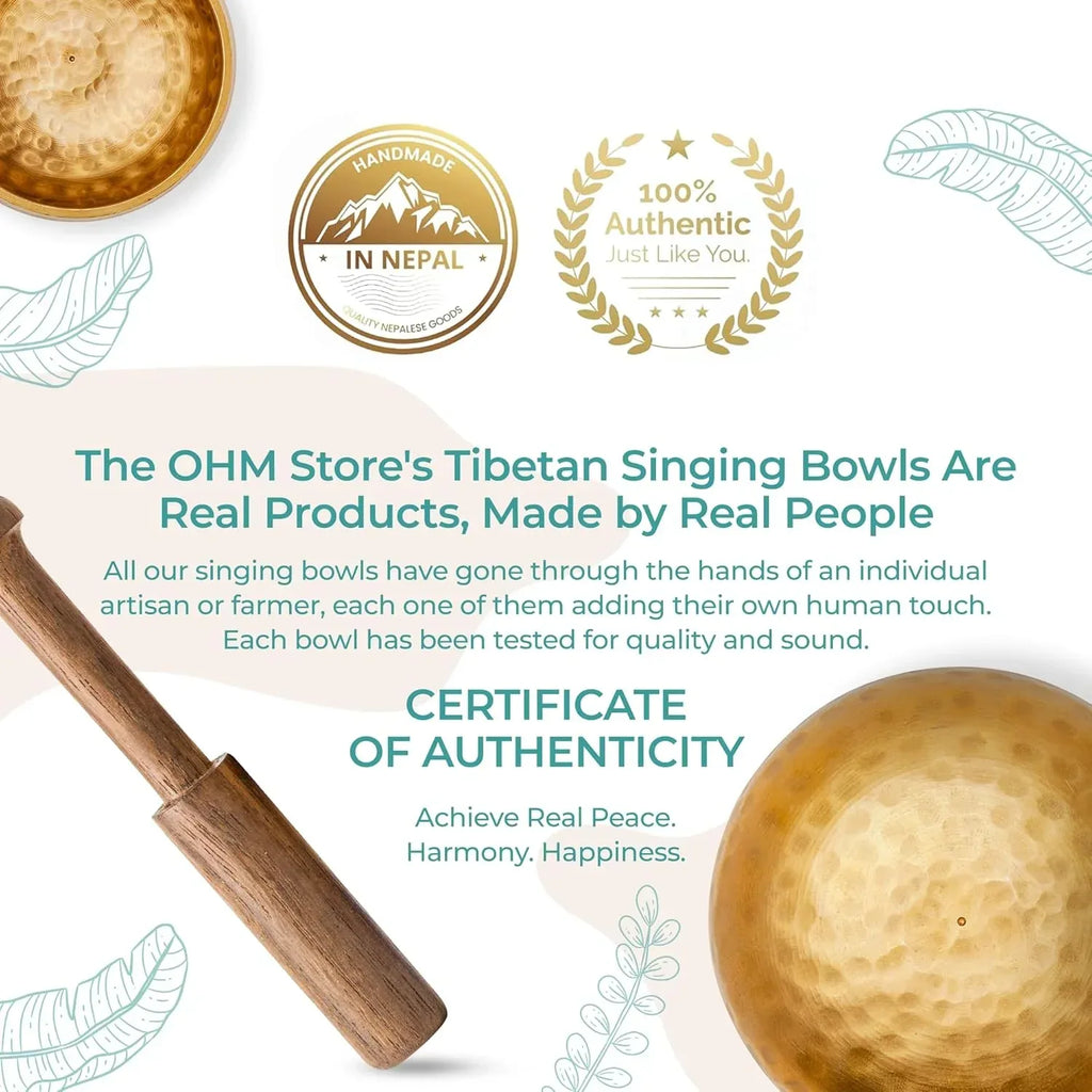 Handcrafted Tibetan Singing Bowl Set – 3.5” Sound Bowl for Meditation, Sound Healing & Yoga – Healing Instrument with Wooden Striker & Cushion – Authentic Hand-Hammered in Nepal - Handmade Lifestyle Shop