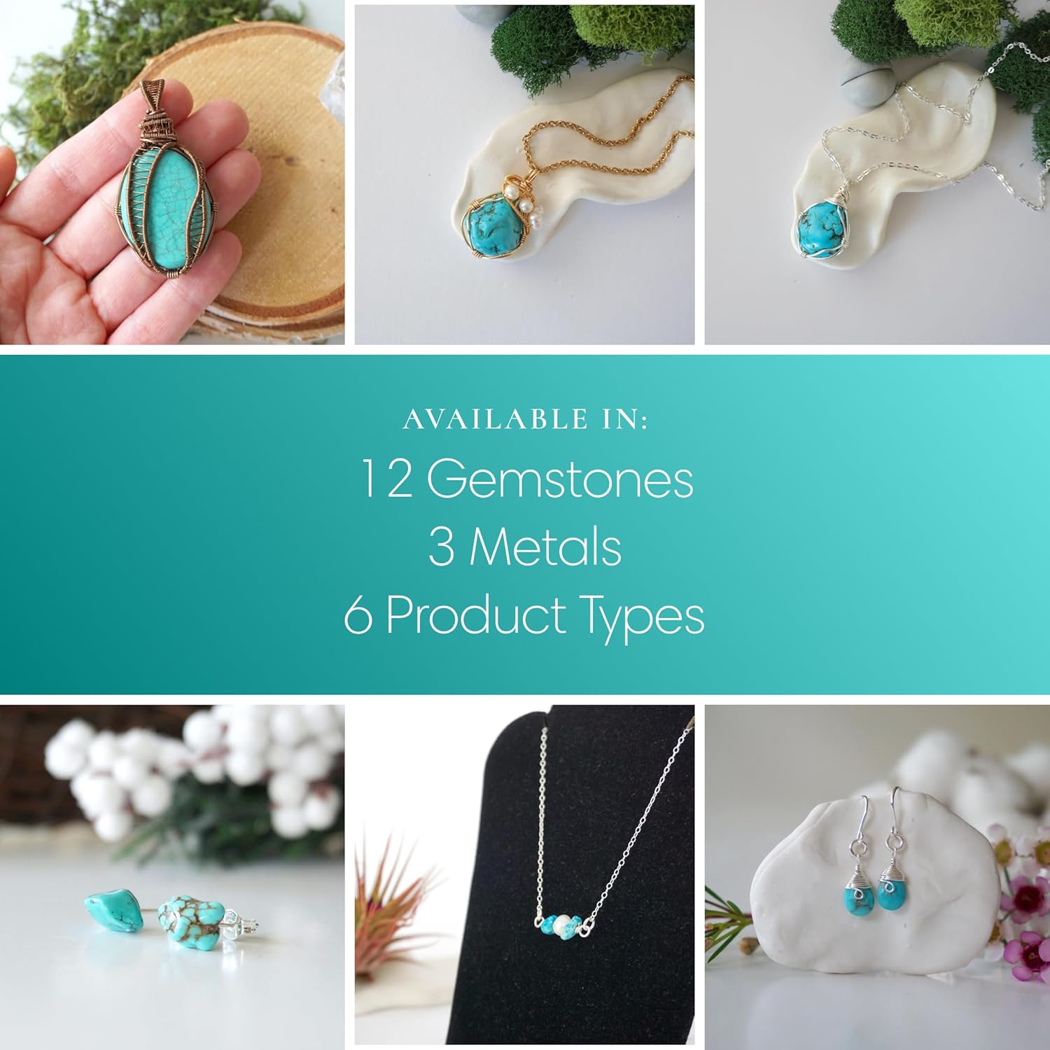 Designs by Nature Gems Necklace for Women - Designer Pendant Necklace - Antique Bronze Chain