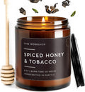 Spiced Honey & Tobacco Scented Candle for Home – Handcrafted in USA – Aroma Candle for Relaxing, Best Birthday Gift, Boyfriend, Dad & Friend Gift – Natural Soy Wax Scented Candles for Women & Men - Handmade Lifestyle Shop