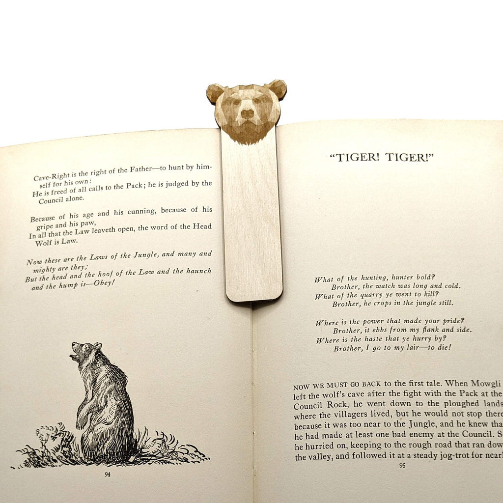 RABBIT Engraved Wood Bookmark | Baltic Birch Wooden Geometric Bunny Animal Creature Book Mark | Great Gift Idea!