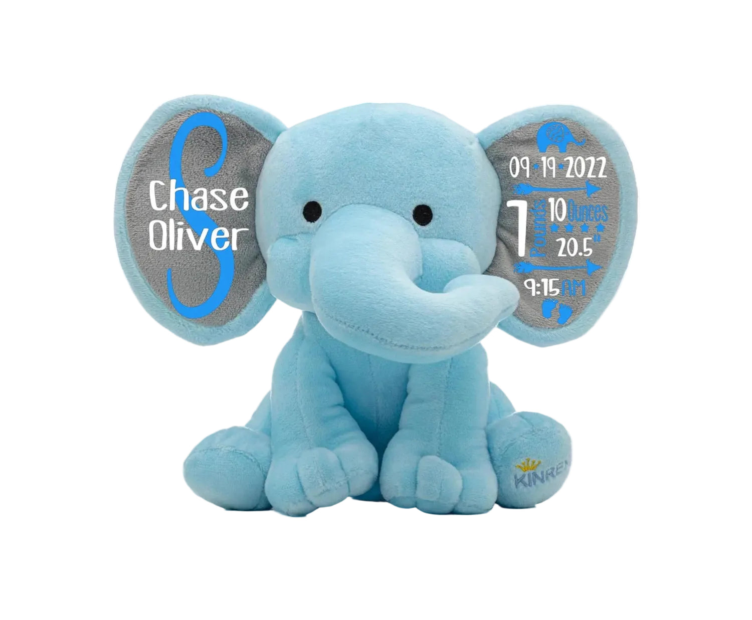 Personalized Elephant Stuffed Animal - Custom Birth Stats Announcement Stuff Elephants Animals for Babies, Baby Shower, Boy, Girl, Newborn, Customized Keepsake Plush Bear Gifts, Pink 9 Inches - Handmade Lifestyle Shop