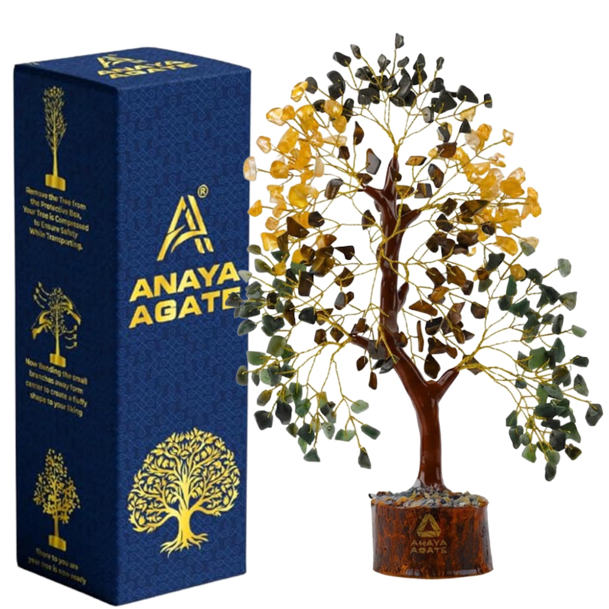 7 Chakra Healing Crystal Tree Kit, Bracelet, Pendant, Necklaces, Handmade Gemstone Money Bonsai Tree of Life Feng Shui Decor for Home Office, Positive Energy, Reiki Healing, for Women