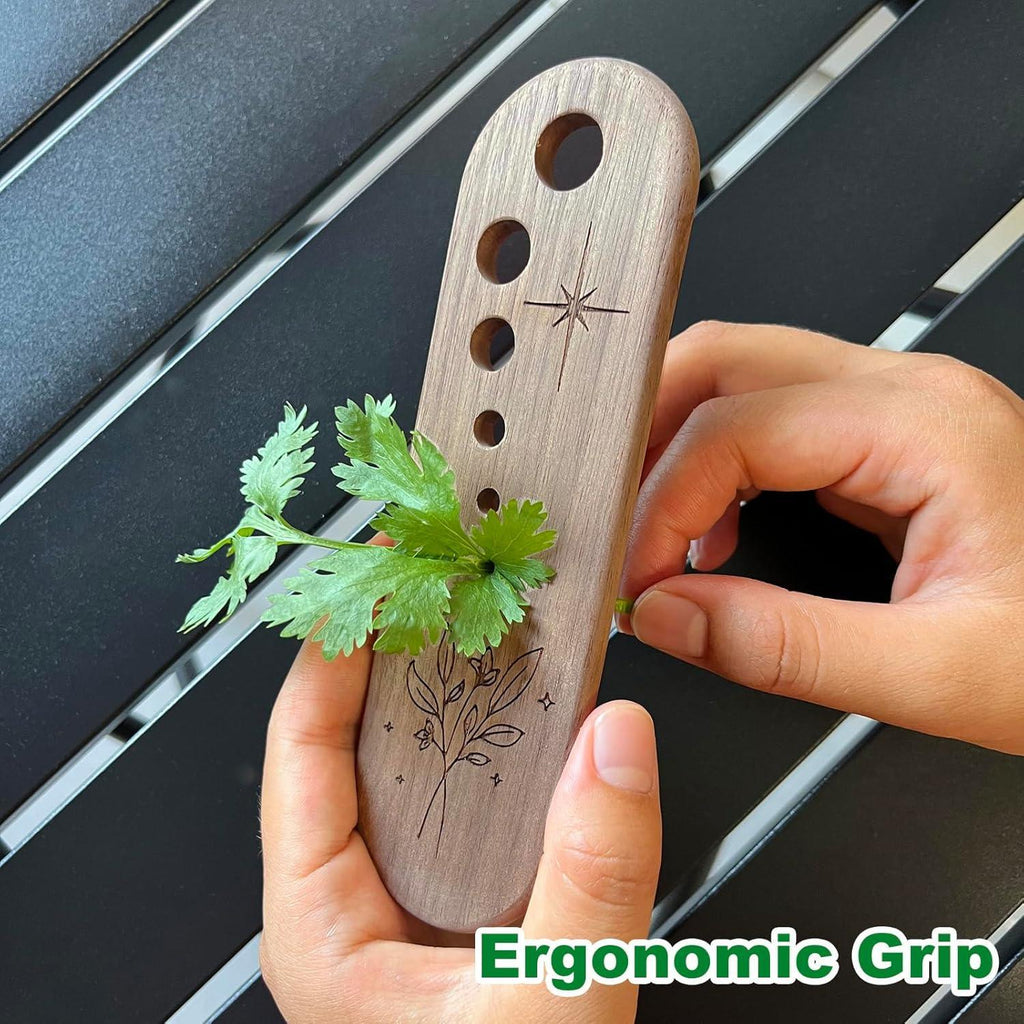 Black Walnut Herb Stripper Vegetable Leaf Herb Stripper Chopper Tool Handmade Wood Uncoated 7 Hole Sizes Durable & Elegant Kitchen Tool with Storage Case Ideal Gift for Cooks - Handmade Lifestyle Shop