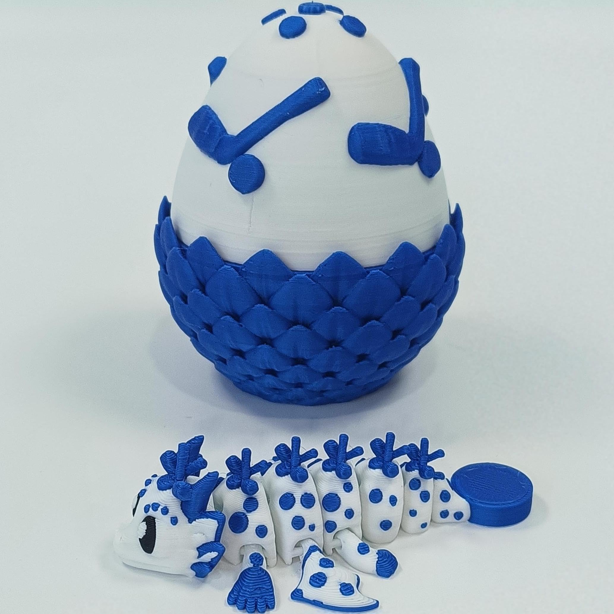 Enchanted 3D Egg with Miniature Inside - Handcrafted Printed Collectible | Fantasy Decor & Gift (Ice Cream Dragon & Egg (Box))