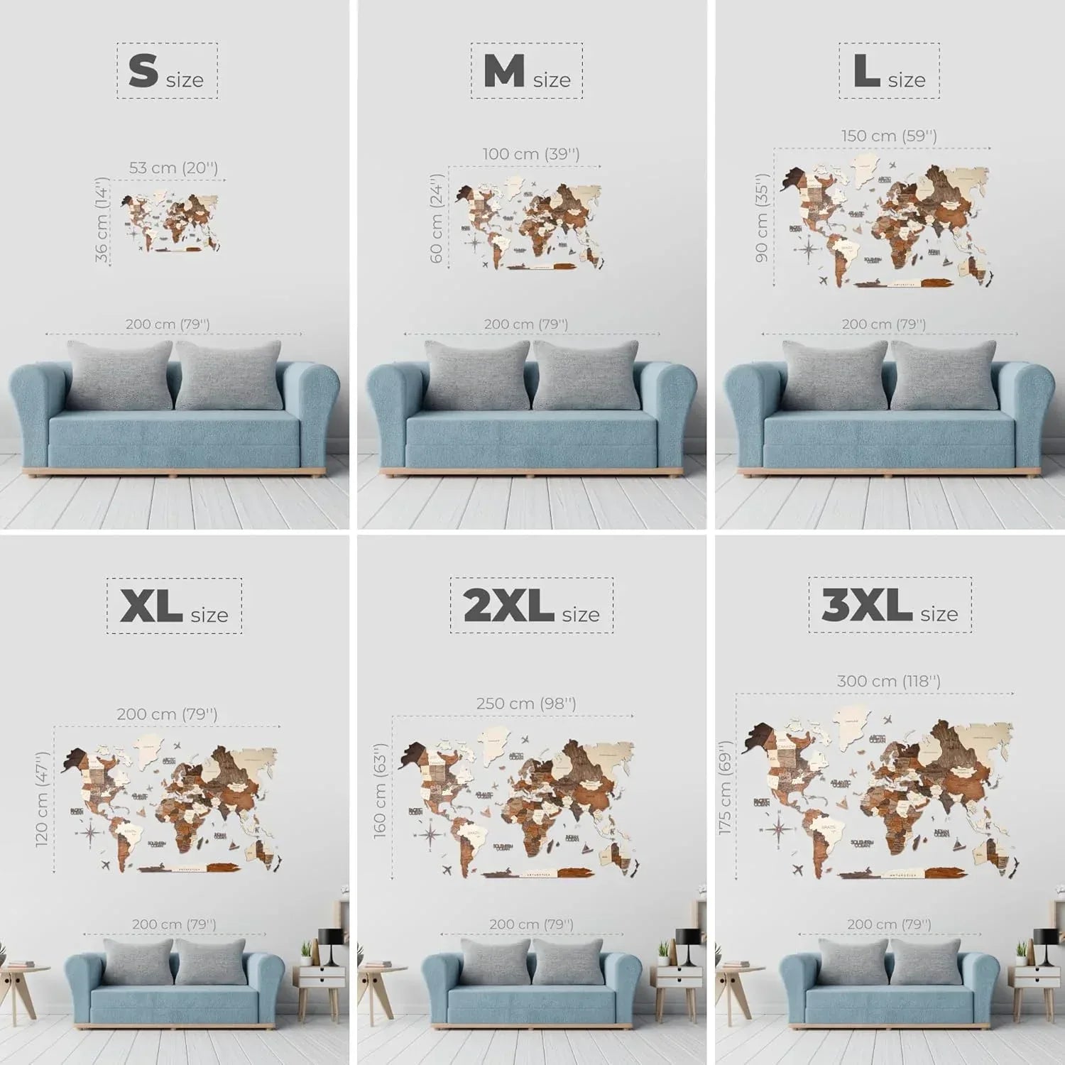 Enjoy The Wood 3D Wood World Map Wall Art Large Wood Wall Décor Housewarming Gift Idea Art World Travel Map For Home & Kitchen or Office (Multicolor, M, Unframed) - Handmade Lifestyle Shop