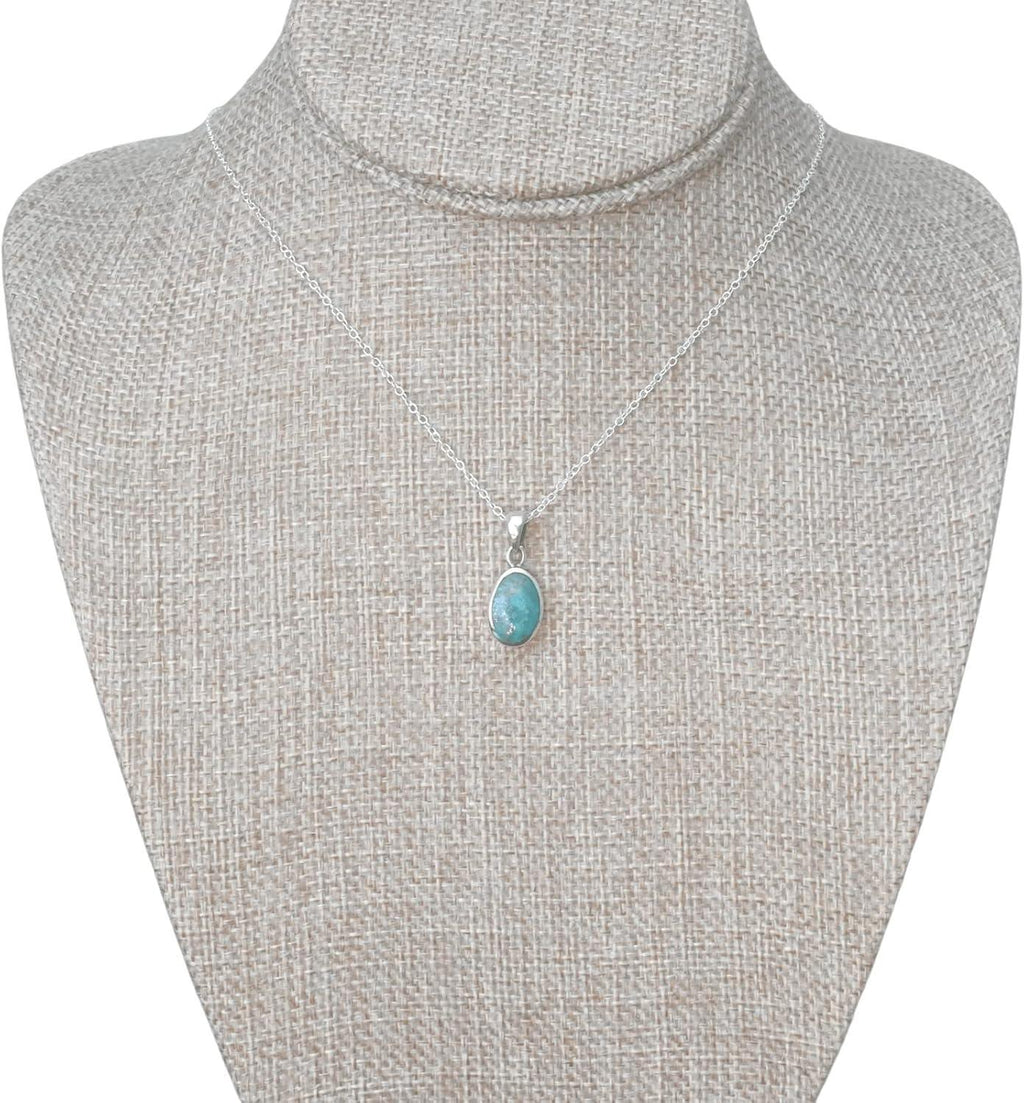 Natural Turquoise Pendant Necklace, 925 Silver Sterling Authentic Turquoise Stone - Handmade Lifestyle Shop