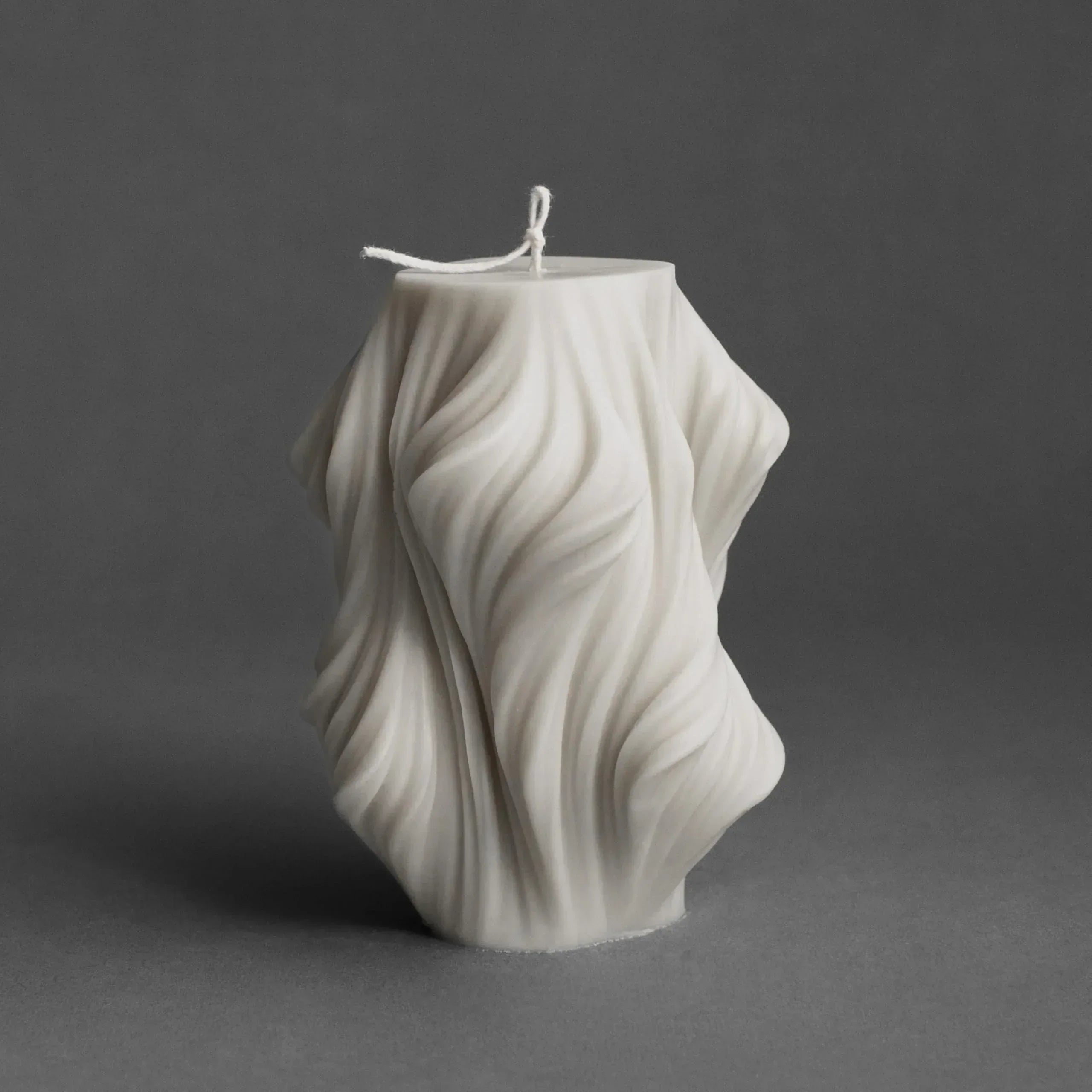 LAWA Cascading Wave Candle - Large Beautiful Handmade Pillar Scented Soy Wax Elegant Bubble Aesthetic Candle Housewarming Gift Home Room Shelf Decor Idea Olive Beige (Large) - Handmade Lifestyle Shop