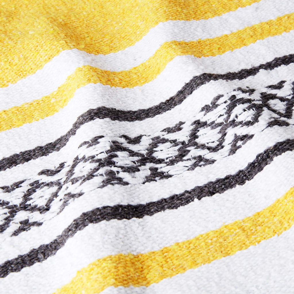 Tan Mexican Blanket by Laguna Beach Textile Co - Beach, Yoga, Camping, or Decorative Throw Blanket - Traditional Handmade Serape - Wheat Sol - Handmade Lifestyle Shop