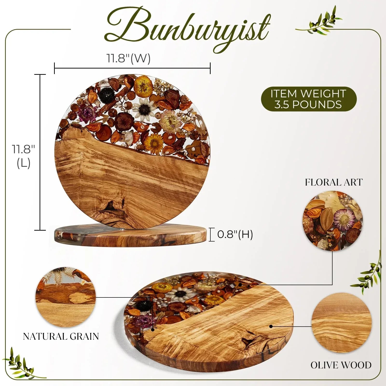 Handmade Olive Wood Charcuterie Board, Personalized Charcuterie Boards for House Warming Gifts, Olive Wood Cutting Board with Unique Floral Design, Wedding Gift for New Couple - Handmade Lifestyle Shop