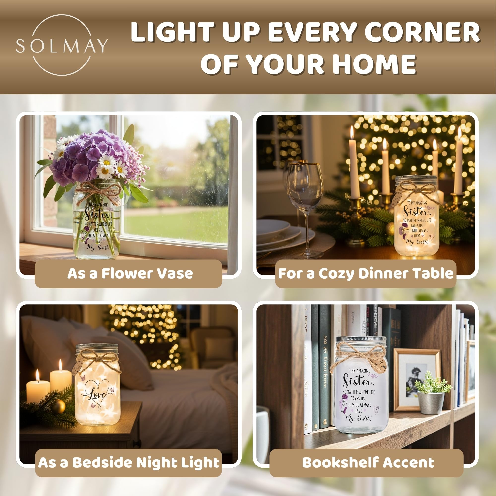 SOLMAY Friendship Gifts for Women – “Good Friends Are Like Stars” Sentimental Keepsake, Best Friend Birthday Gifts for Women Friend, Valentine Gift Idea For Her, Cozy Rustic Home Decor, Ready to Gift