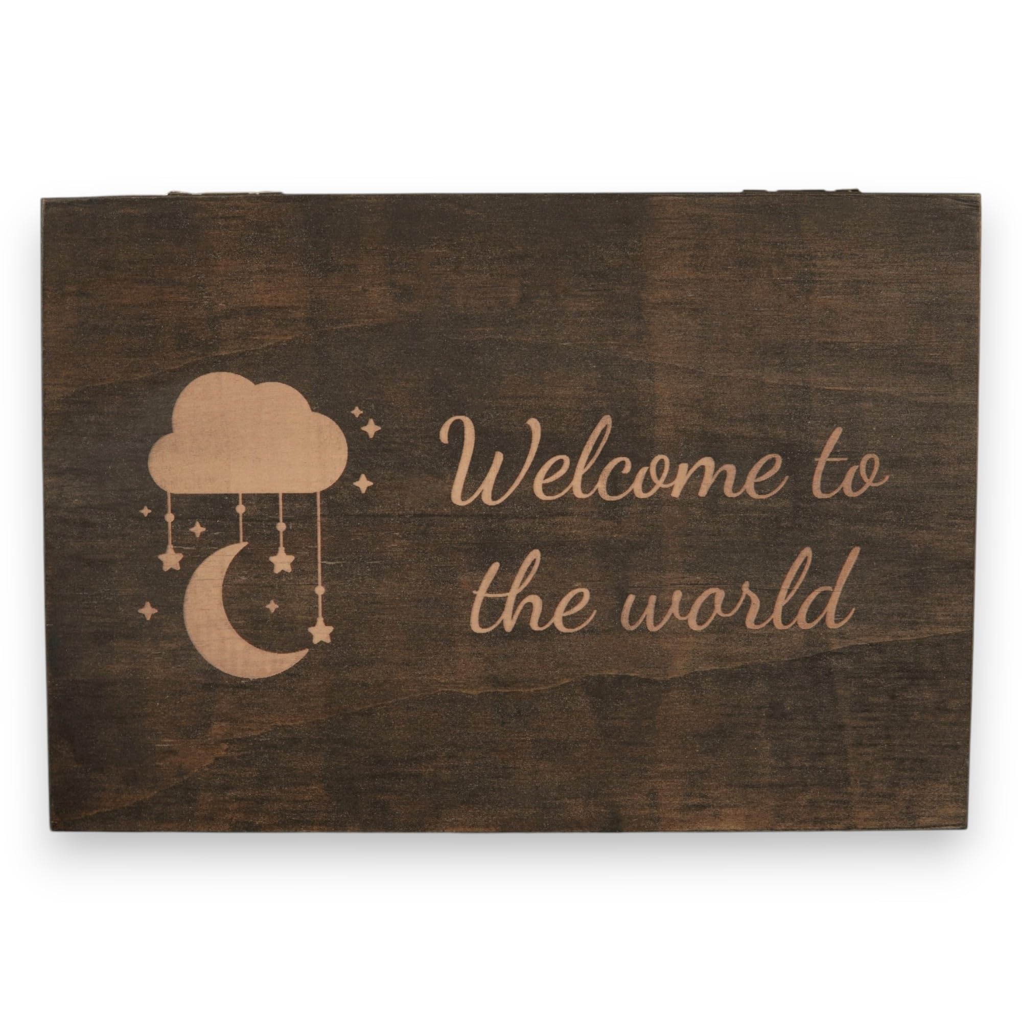 Engraved Memorial Memory Box – Wooden Keepsake Box for Loss of Loved One or Pet – Sympathy Gift – Medium Size – Dark Walnut Finish – 8.5 x 6 x 3 in