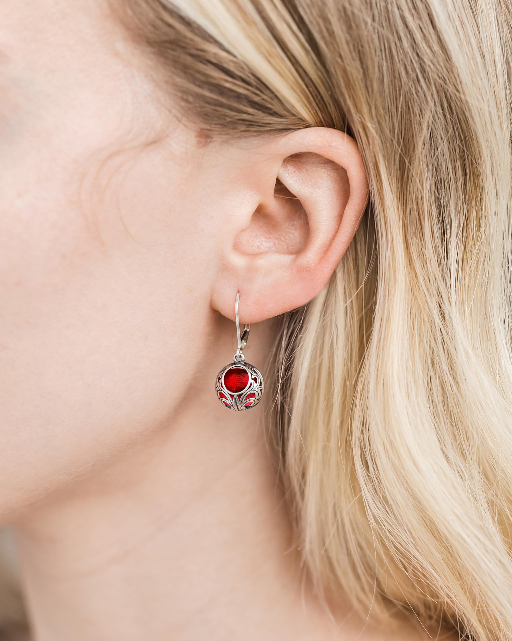 Bottled Up Designs Handmade Vintage Lace Leverback Earrings, Sterling Silver, Eco Friendly, Made in USA, Birthday Gifts, Mothers Day, Women, Anniversary