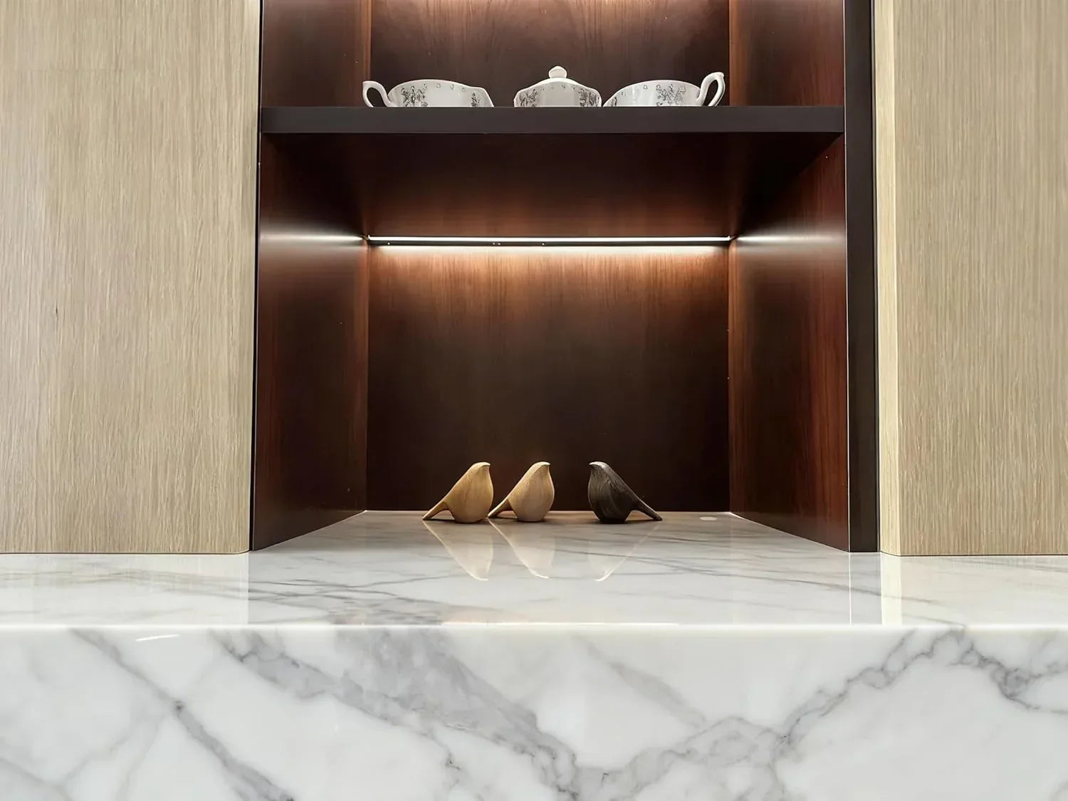 Natural Wood Bird Trio 4.1”L Set of 3 – Small Bird Sculptures & Animal Statues, Hand-Finished Modern Coffee Table Shelf Decor, Gift-Ready (3, Mixed) - Handmade Lifestyle Shop