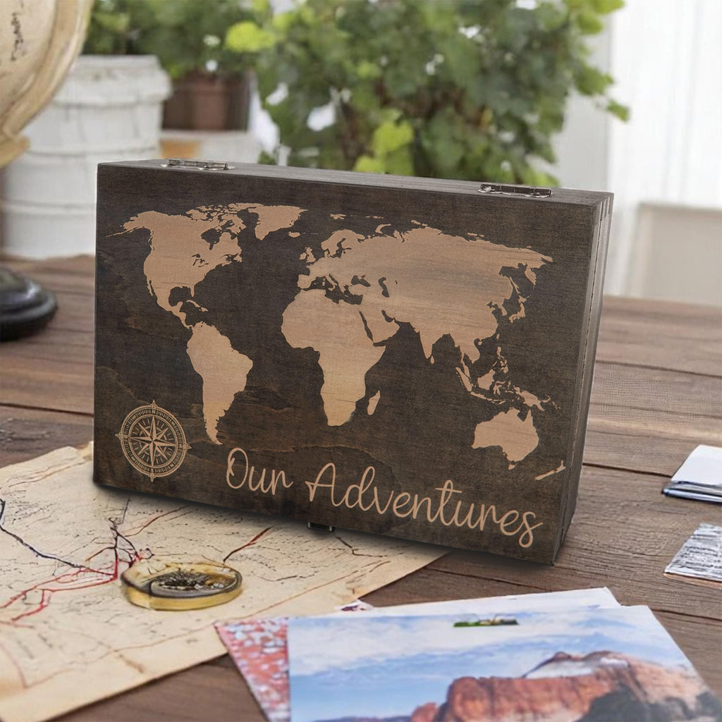 Engraved Memorial Memory Box – Wooden Keepsake Box for Loss of Loved One or Pet – Sympathy Gift – Medium Size – Dark Walnut Finish – 8.5 x 6 x 3 in