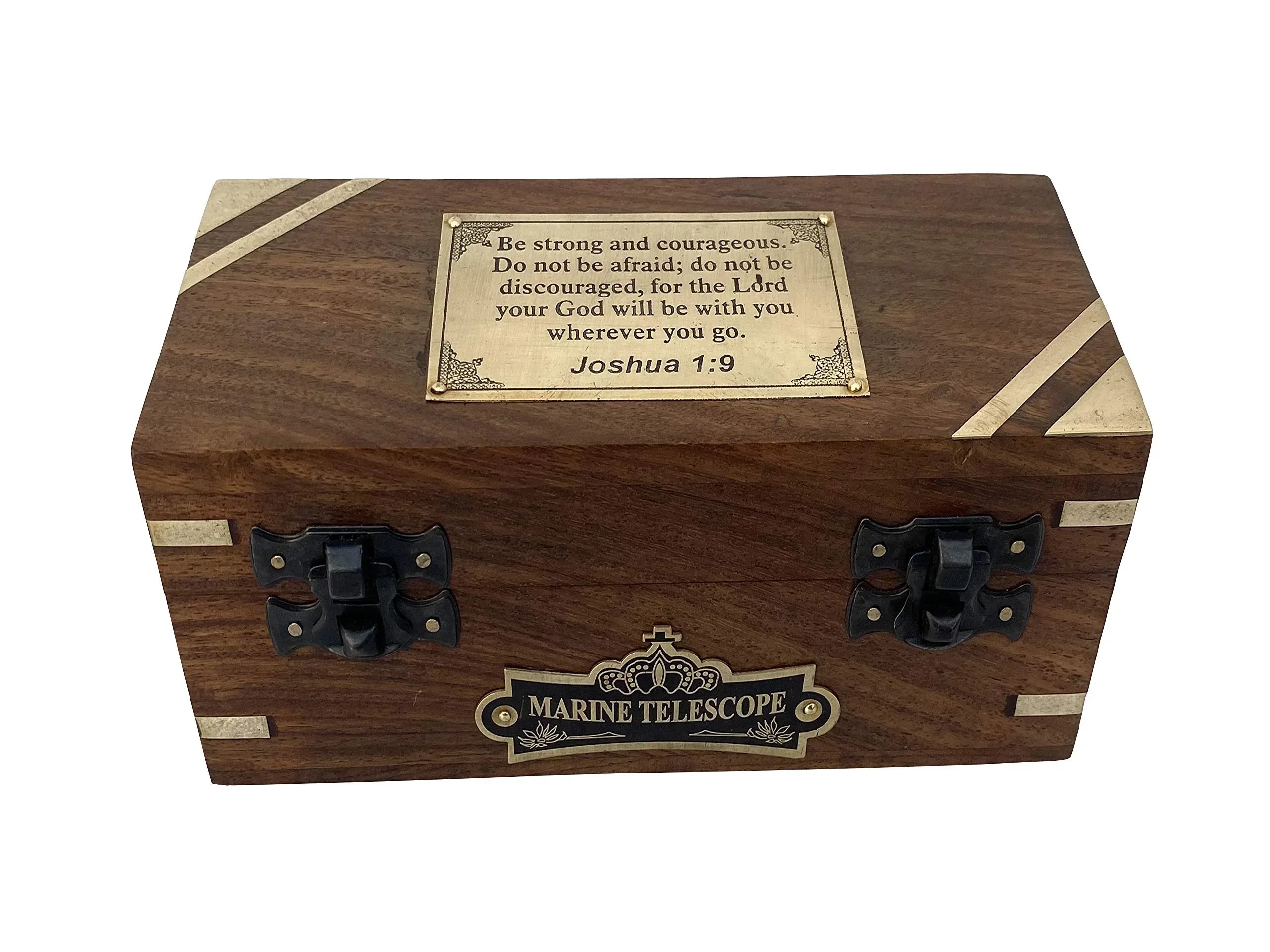 Handcrafted Brass Maritime Telescope with Wooden Box (Style 1) - Handmade Lifestyle Shop