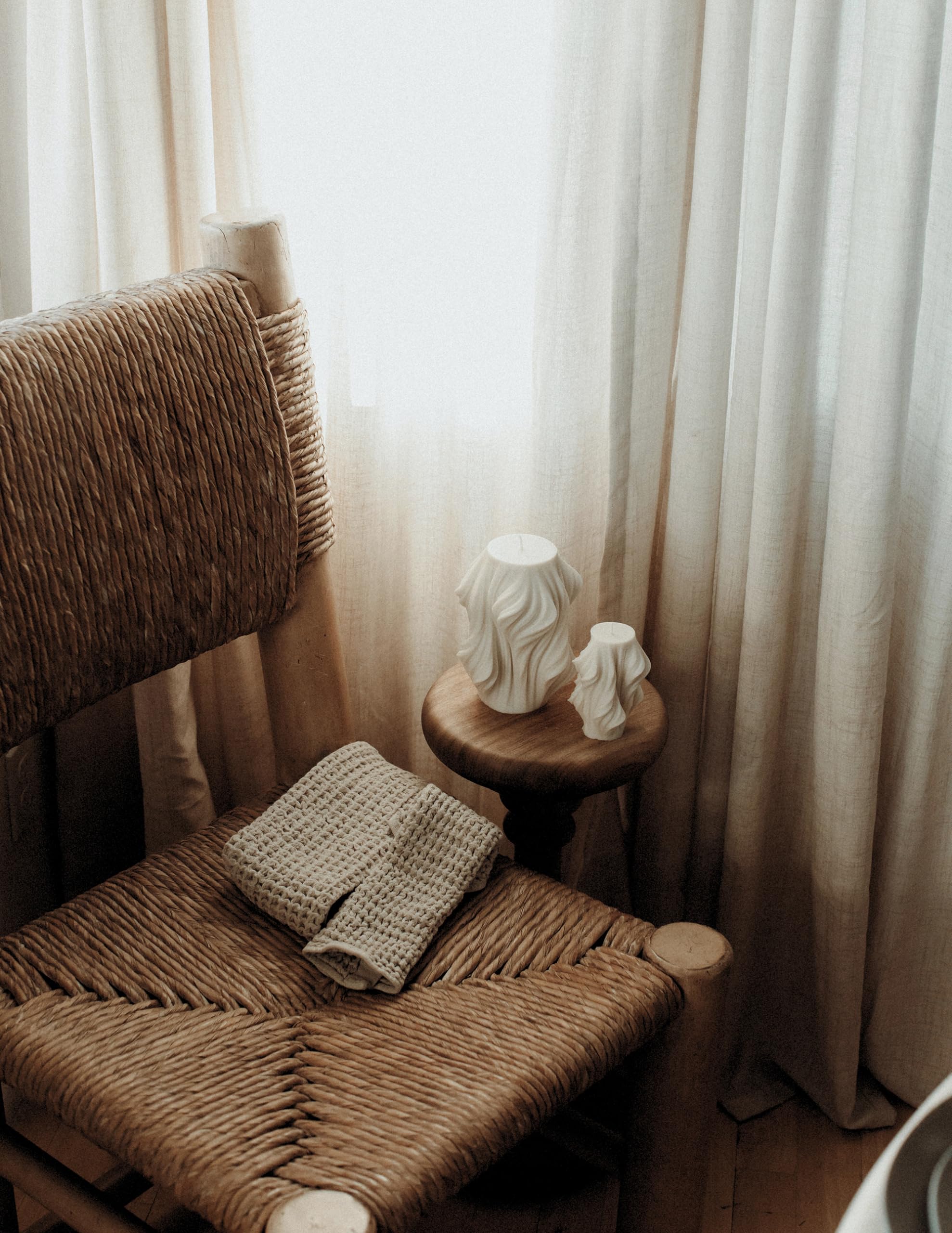 LAWA Cascading Wave Candle - Large Beautiful Handmade Pillar Scented Soy Wax Elegant Bubble Aesthetic Candle Housewarming Gift Home Room Shelf Decor Idea Olive Beige (Large)