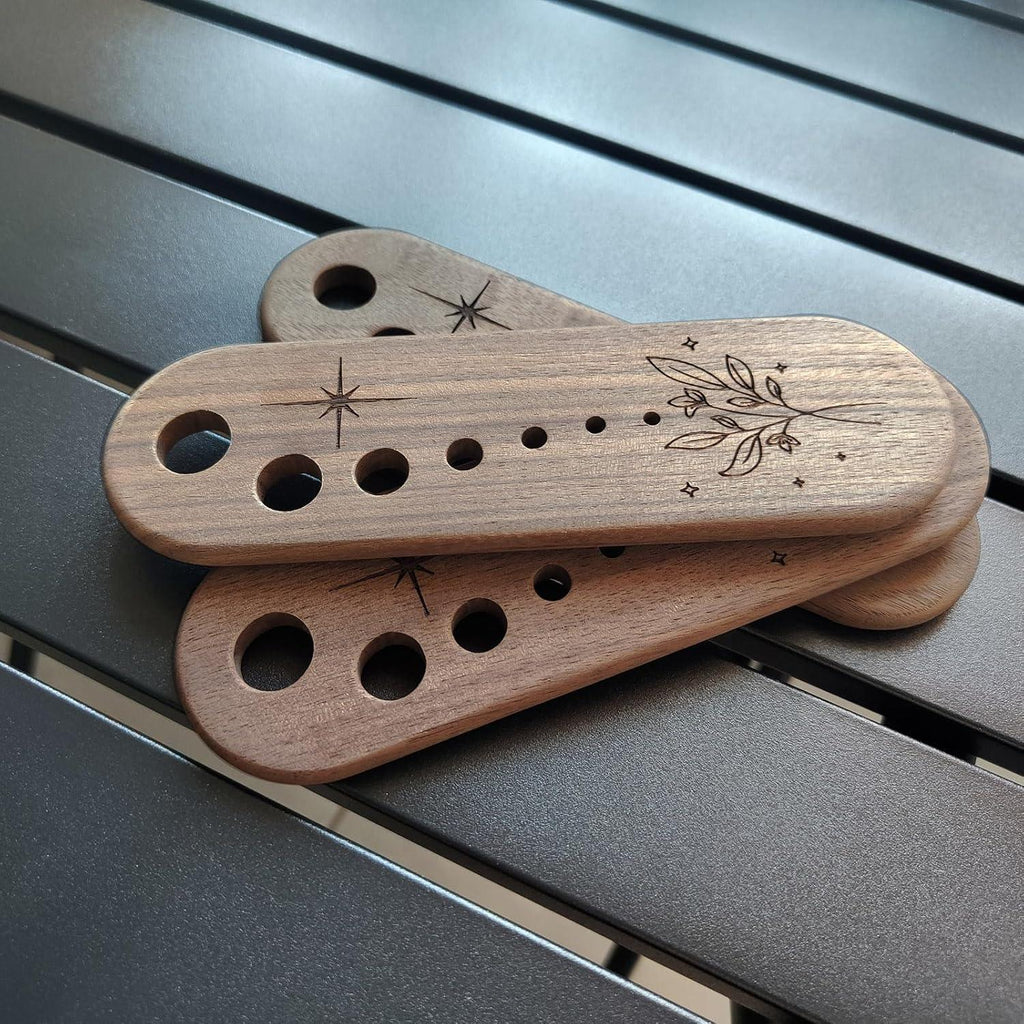 Black Walnut Herb Stripper Vegetable Leaf Herb Stripper Chopper Tool Handmade Wood Uncoated 7 Hole Sizes Durable & Elegant Kitchen Tool with Storage Case Ideal Gift for Cooks - Handmade Lifestyle Shop