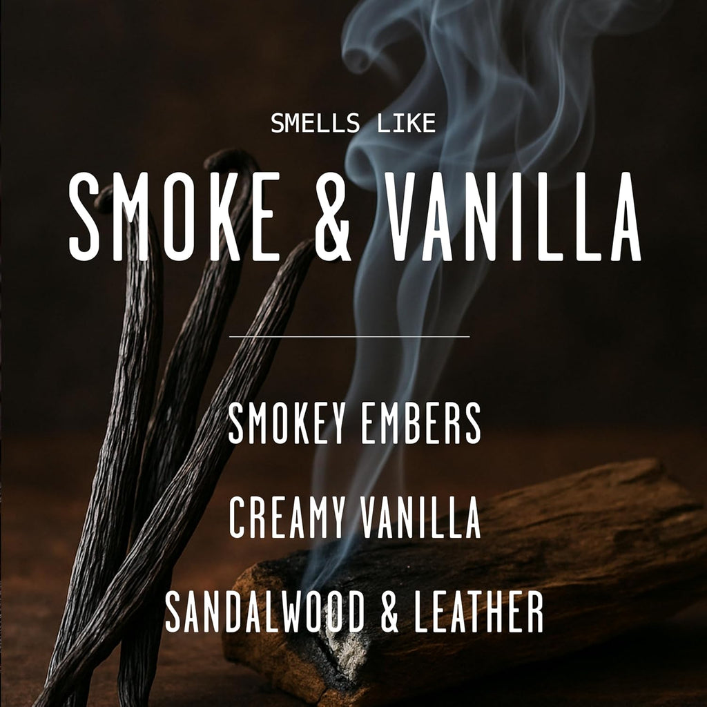 Smoked Vanilla Whiskey Candle - Scented Black Candles for Men or Women - Bourbon, Tobacco & Caramel Soy Wax Mens Candle - Infused w/Essential Oils | Long 50Hr Burn,9oz I Non Toxic I Made in USA