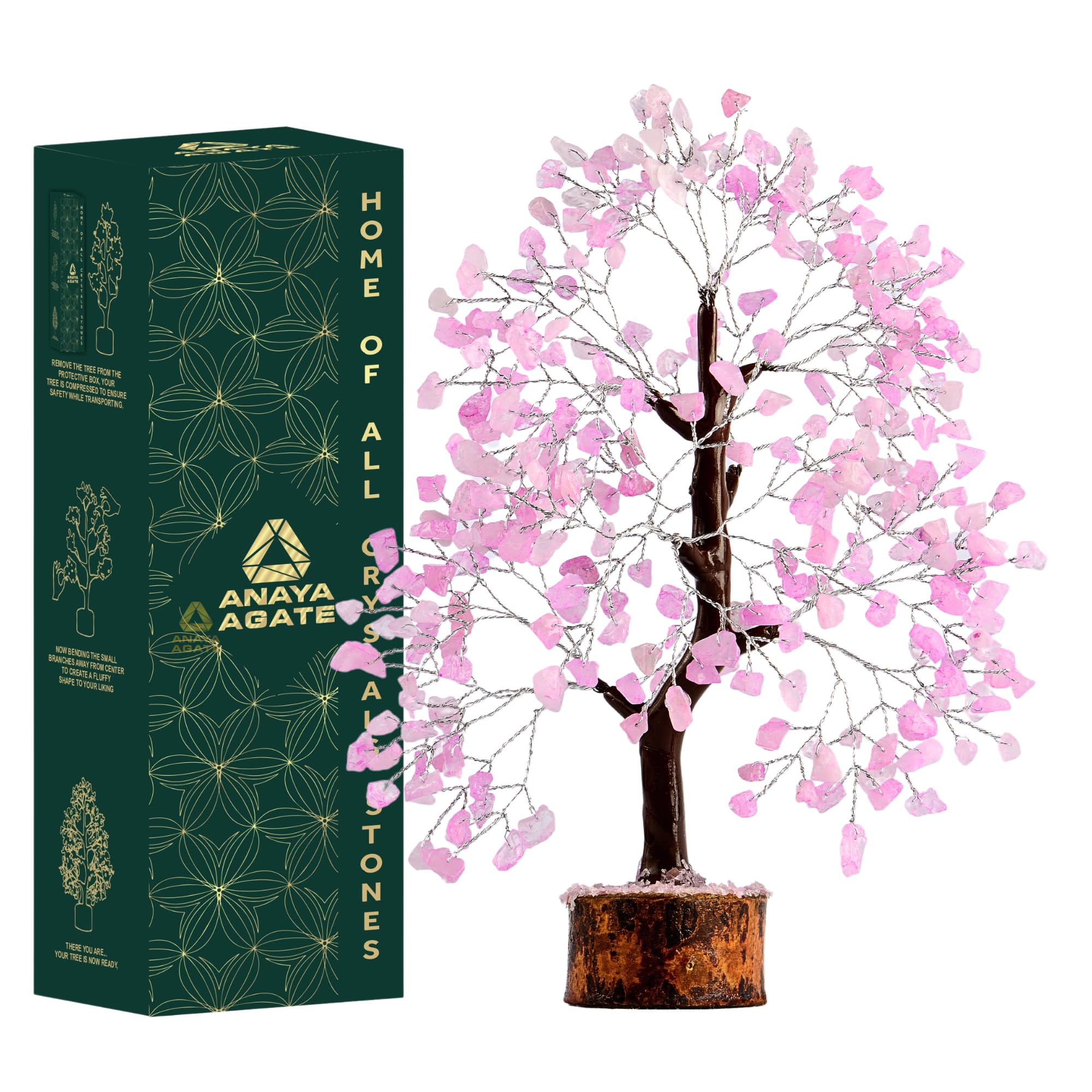 7 Chakra Healing Crystal Tree Kit, Bracelet, Pendant, Necklaces, Handmade Gemstone Money Bonsai Tree of Life Feng Shui Decor for Home Office, Positive Energy, Reiki Healing, for Women