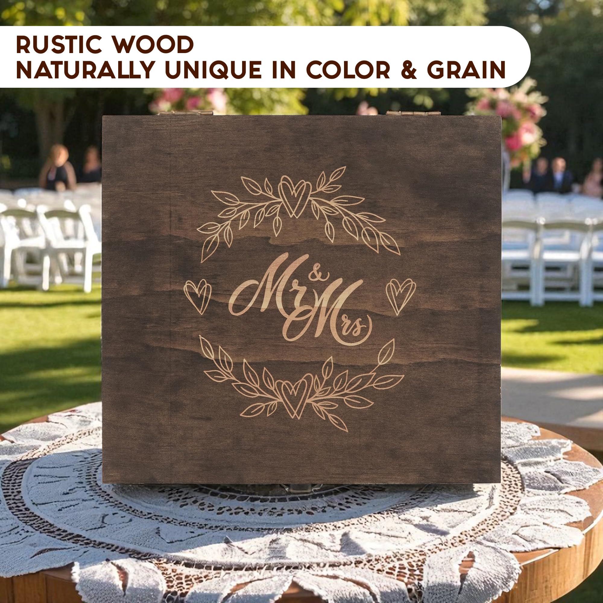 Engraved Memorial Memory Box – Wooden Keepsake Box for Loss of Loved One or Pet – Sympathy Gift – Medium Size – Dark Walnut Finish – 8.5 x 6 x 3 in