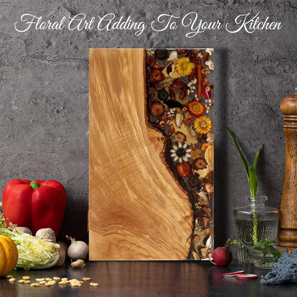 Handmade Olive Wood Charcuterie Board, Personalized Charcuterie Boards for House Warming Gifts, Olive Wood Cutting Board with Unique Floral Design, Wedding Gift for New Couple - Handmade Lifestyle Shop