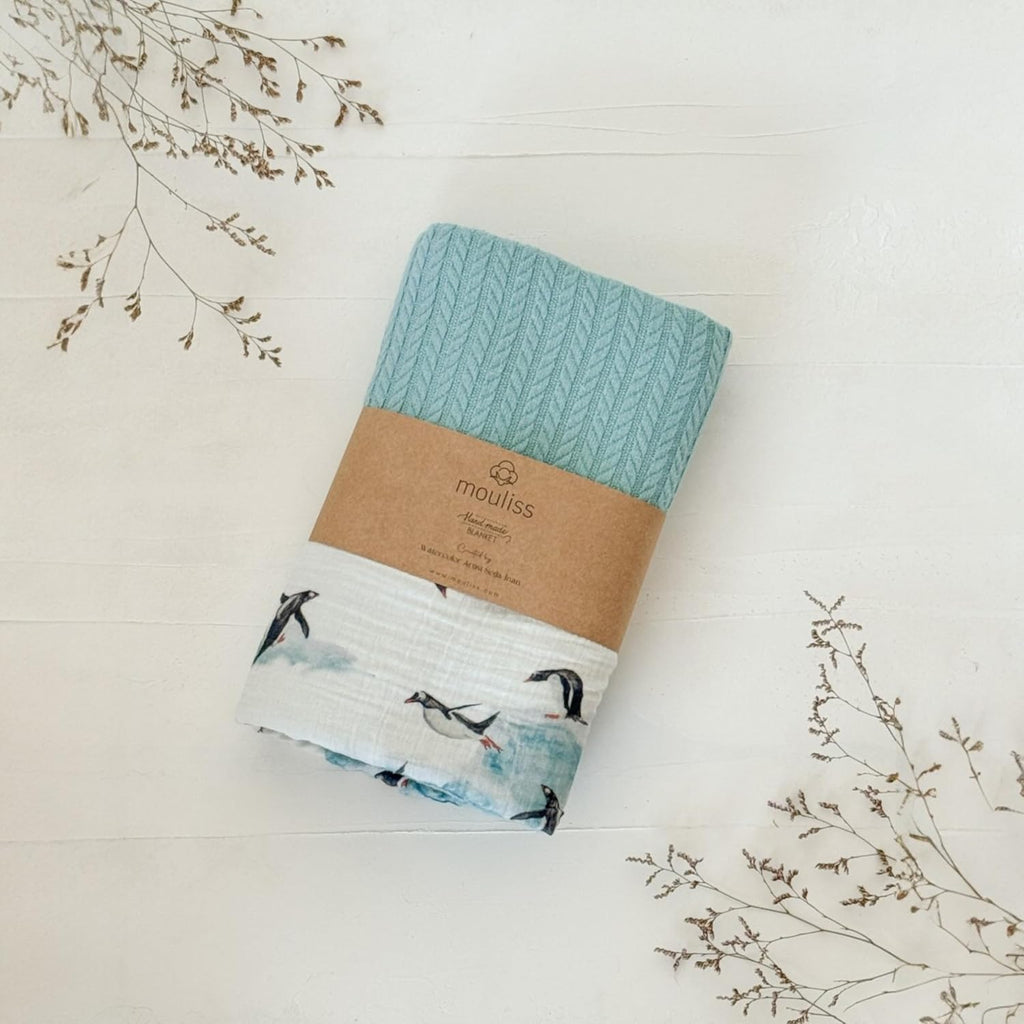 Mouliss Personalized Baby Blanket with Name – Handmade 100% Organic Cotton Newborn Gift | Custom Knit Blanket for Boys, Girls, Kids & Baby Showers