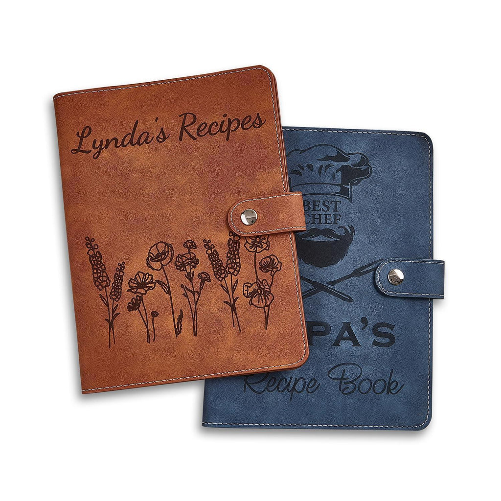 Personalized Recipe Book, Handmade Blank Notebook to Write in Your Own Recipes, 17 Custom Cover Designs, Handcrafted Gift for Mom, Dad, Husband, Wife, Grandma, Sister, Christmas, Birthday - Handmade Lifestyle Shop