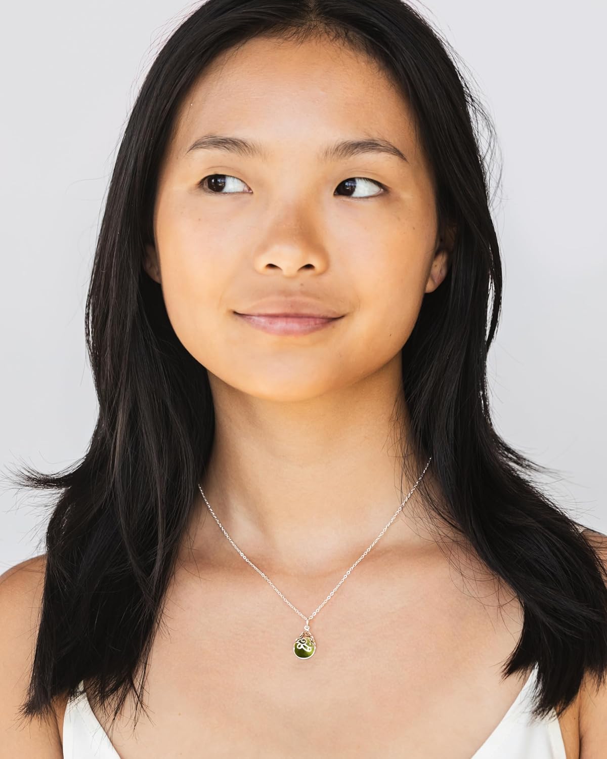 Bottled Up Designs Handmade Filigree Teardrop Necklace, Recycled Antique Glass, Sterling Silver, Eco Friendly, Made in USA, Birthday Gifts, Mothers Day, Women, Anniversary