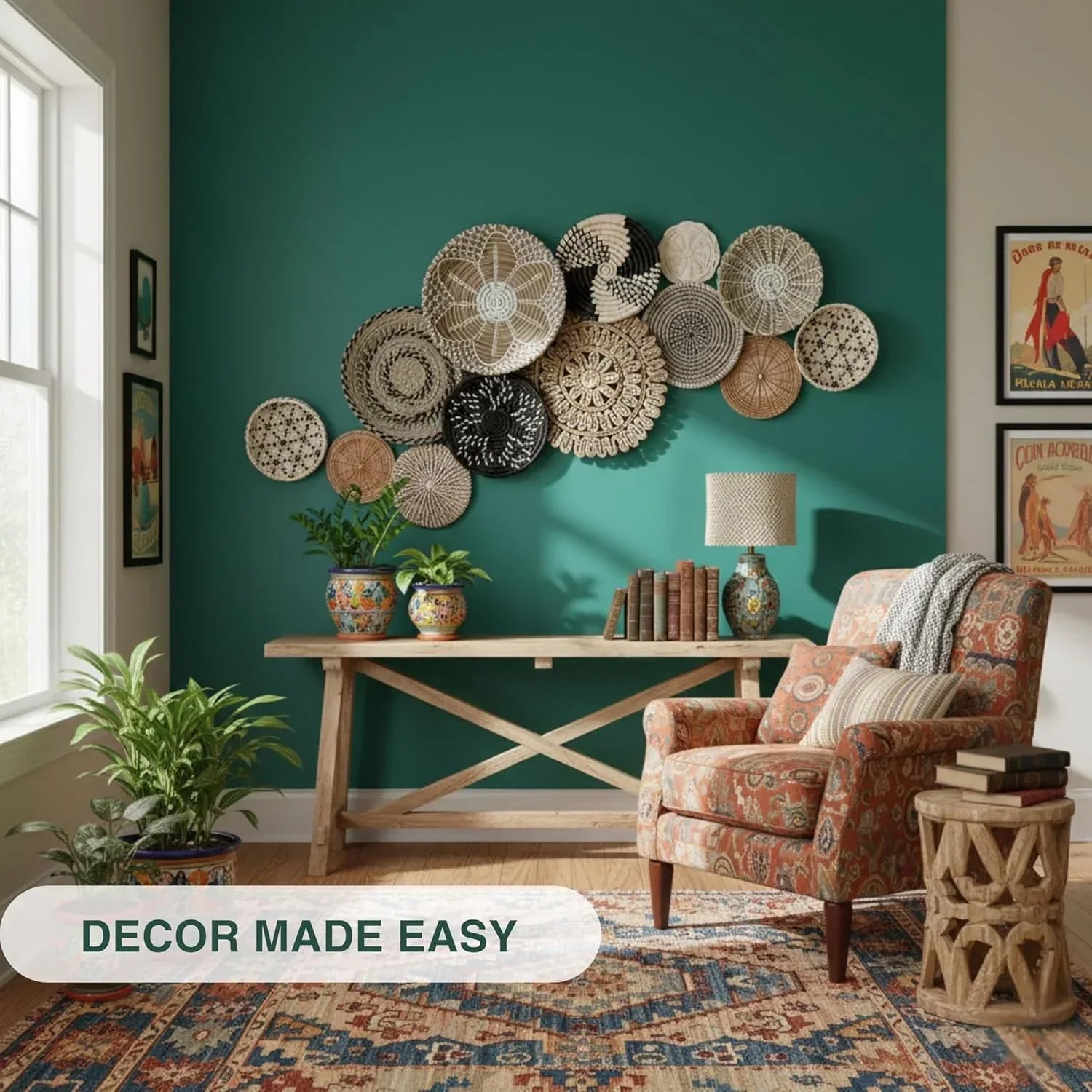 Chicvillage Boho Wall Basket Decor, Set13-Piece Natural Seagrass Woven Baskets for Gallery Wall, Rustic Bohemian Home Decor, Lightweight Hanging Baskets for Living Room Bedroom Entryway - Handmade Lifestyle Shop