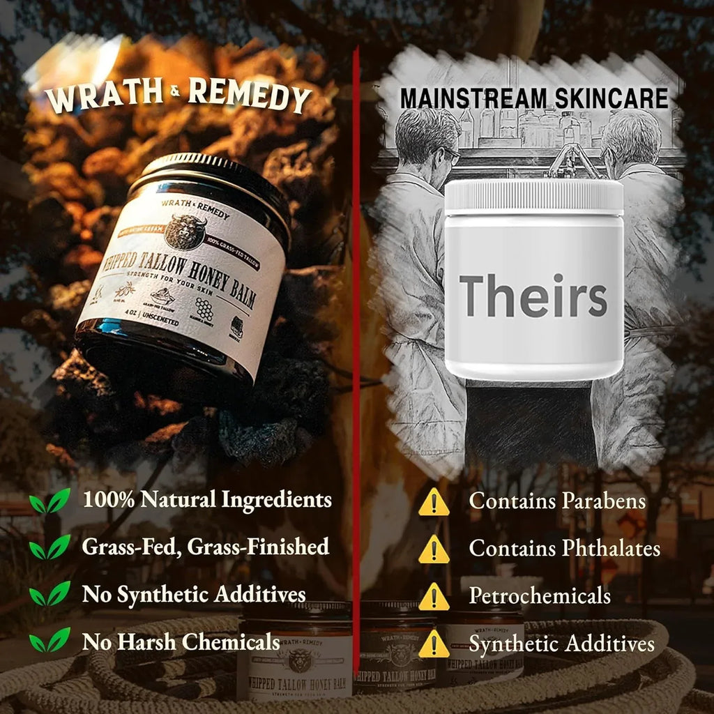 Organic Beef Tallow for Skin - 4 OZ (Unscented) — Grass Fed Beef Tallow for face + Body — US-Made Whipped Tallow and Honey Balm Moisturizer for Dry and Sensitive Skin, Eczema, Rosacea (No Additives) - Handmade Lifestyle Shop