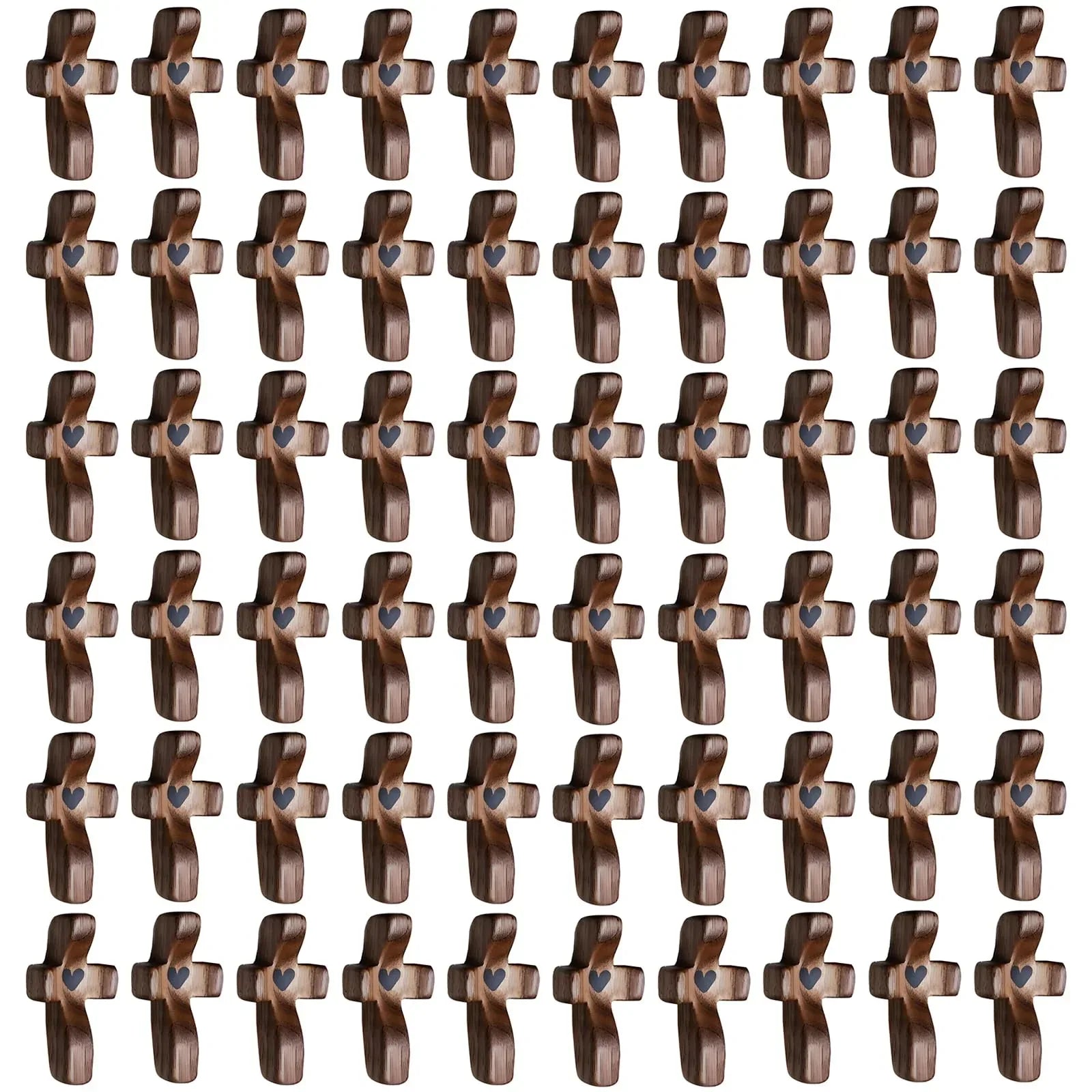 3-Pack Wooden Cross Fidget, Handmade Pocket Wood Crosses, Cross My Heart | Encouragement Gift, Relieve Anxiety for Yourself, Inspirational Easter Gift for Christian Faith, Prayer, Valentines Day Gifts - Handmade Lifestyle Shop