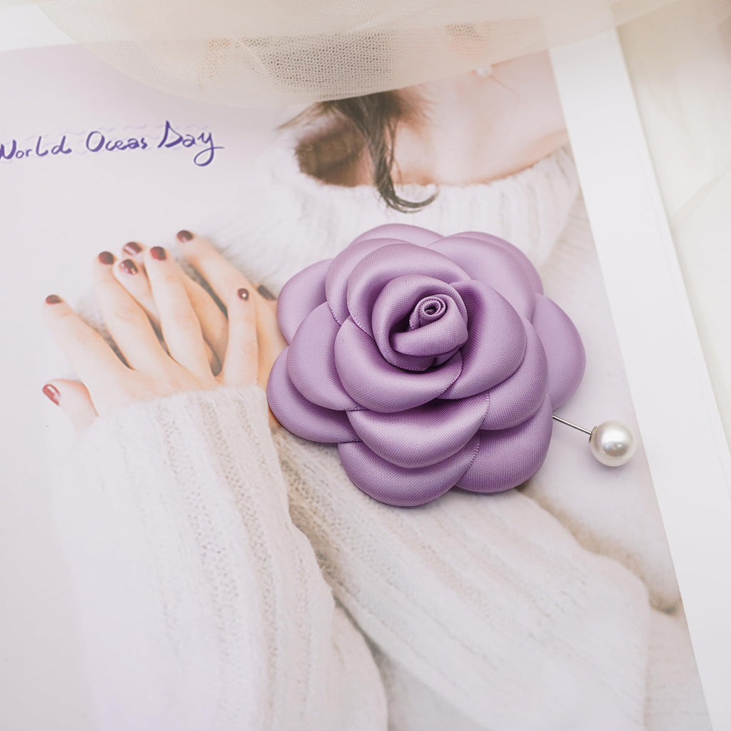Silk Rose Flower Pin Brooch By NhanDo Handmade – COLOURFUL Floral Brooch Pin, Handmade Gift Ideas, Gift for her, Gift For Mom, Bridesmaid gift, valentines day gifts