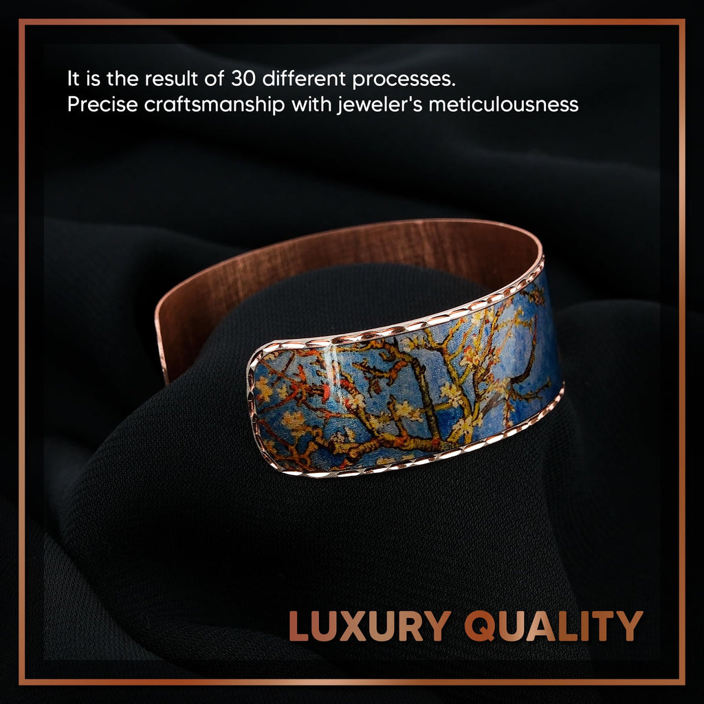 Moreni Copper Bracelet for Women with Wooden Gift Box – Art-Inspired Elegant & Timeless Handmade Jewelry Gift