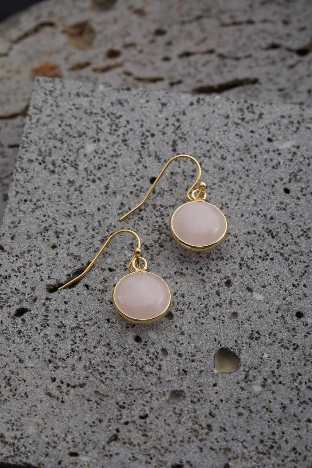 Green Earrings for Women – Dainty Gold Dangle – Real Jade -Sage - Light – Pale – Dark - Green Stone – Rose Quartz Pink Crystal Genuine – Natural Gemstone - Dainty -Short -Drop and Dangle – Lightweight - Unique Anniversary Birthday Gifts for Wife – Teacher