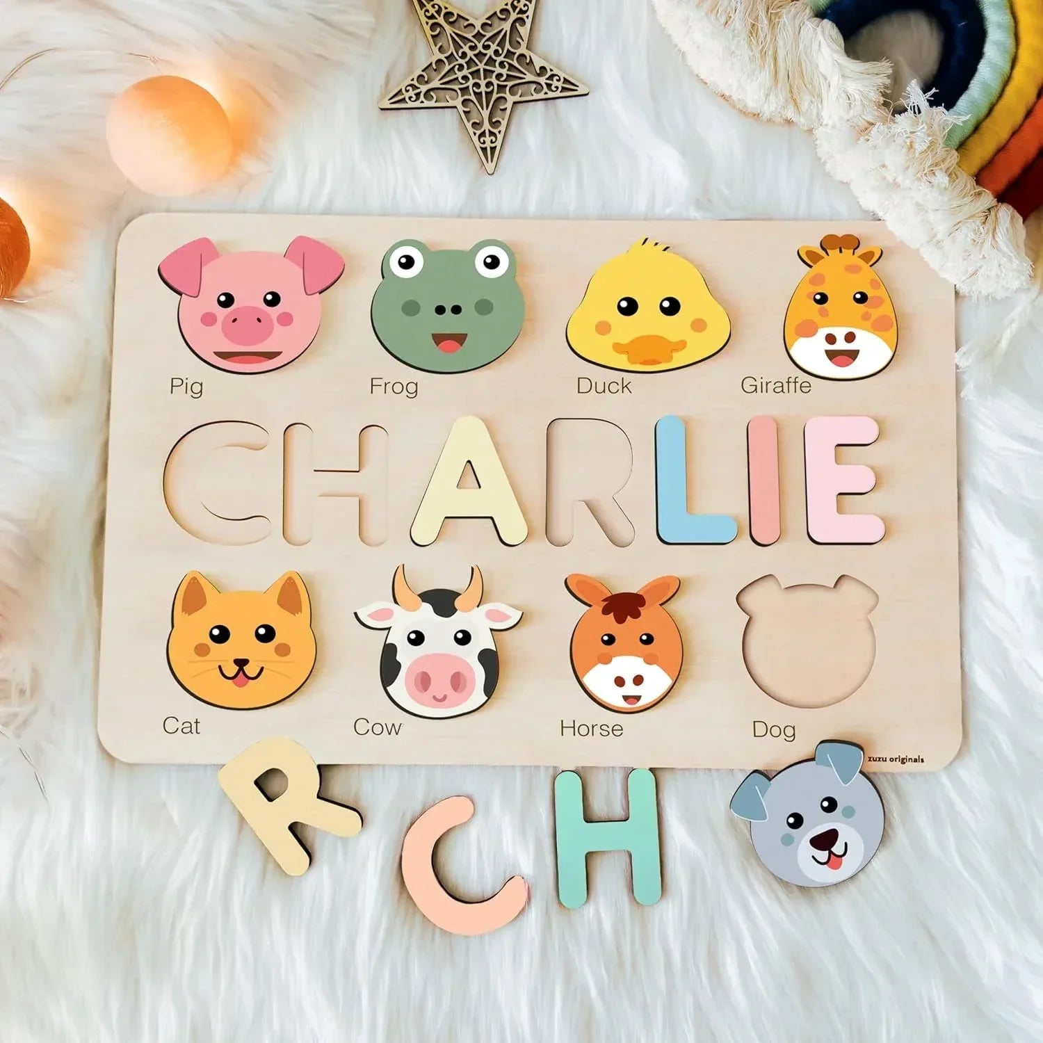 Puzzles for Toddlers Boy and Girl, Personalized Name Puzzle, Toy, Gifts for 0 1 2 3 Years Old, Babies Gifts, Baby Shower, Christmas, New Baby, 0 3 6 9 12 24 Months-TSCA,CPC Certified - Handmade Lifestyle Shop