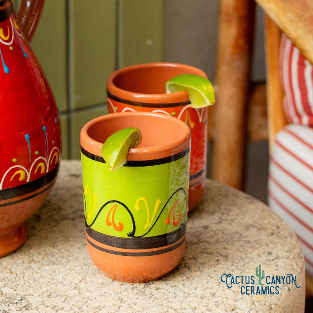 Cactus Canyon Ceramics Spanish Terracotta 5-Piece Cup Set, White