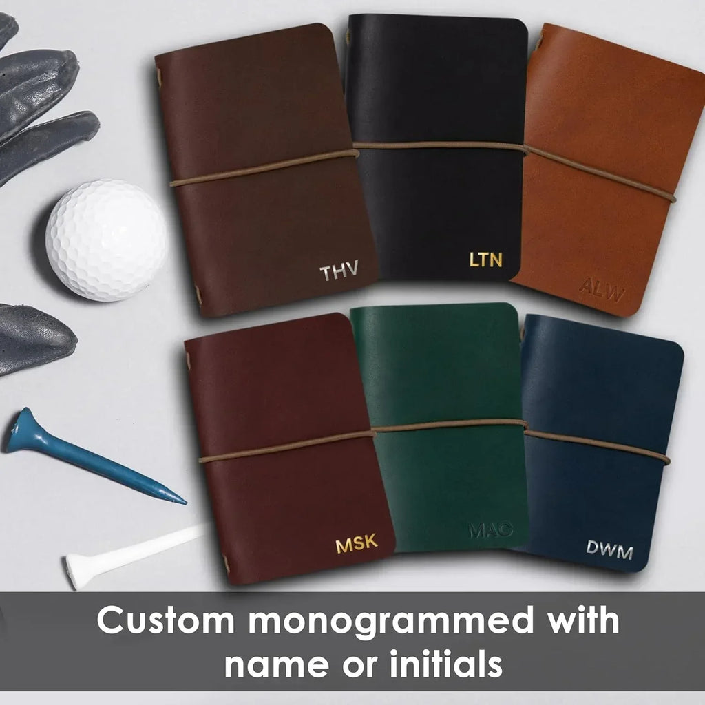 Northwind Personalized Golf Log Book – Handcrafted Full-Grain Leather Golf Score Notebook, Refillable Journal, Made in USA, Custom Engraved Gift for Men & Women Golfers - Handmade Lifestyle Shop